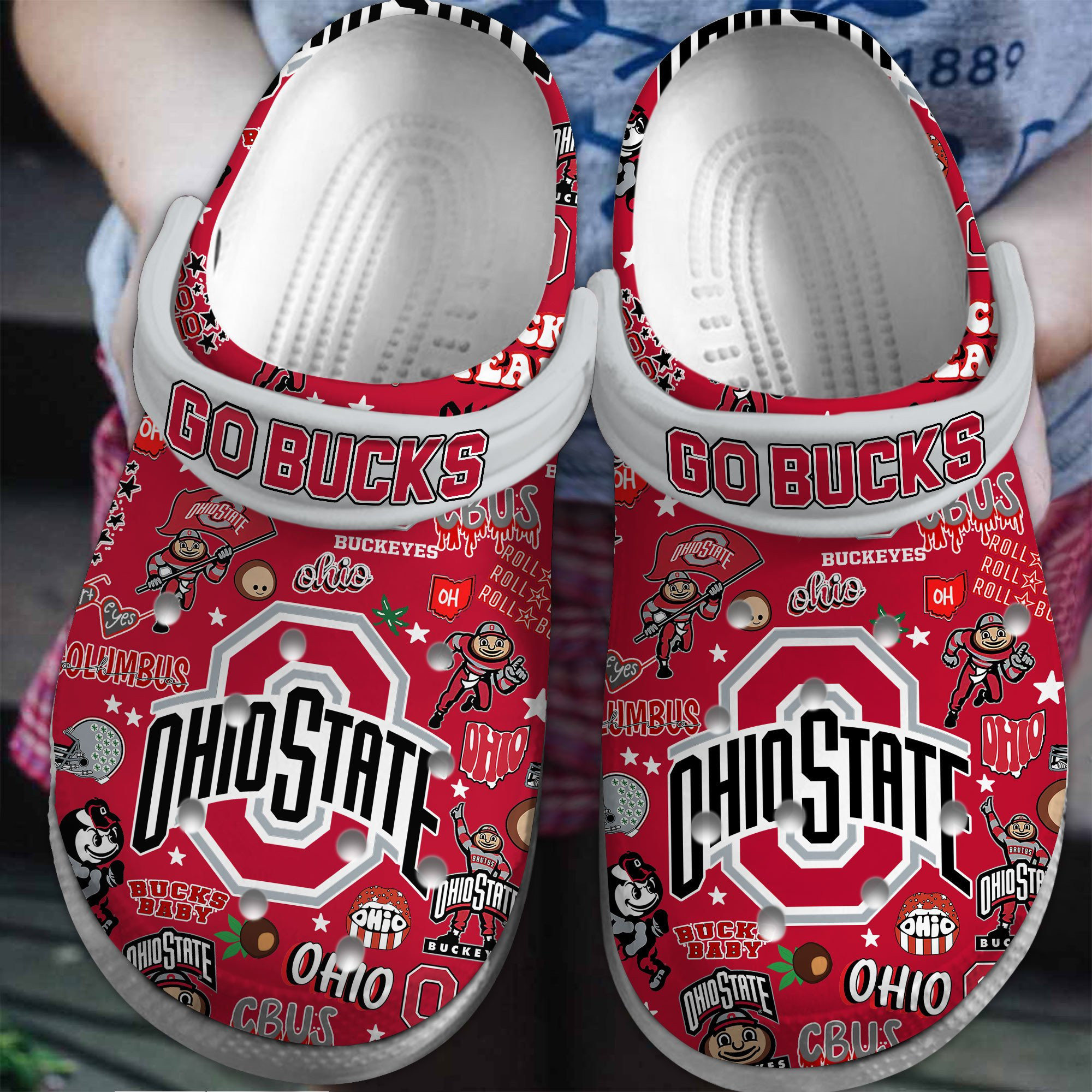 Ohio State Buckeyes Sport Crocs Crocband Clogs Shoes Comfortable For Men Women