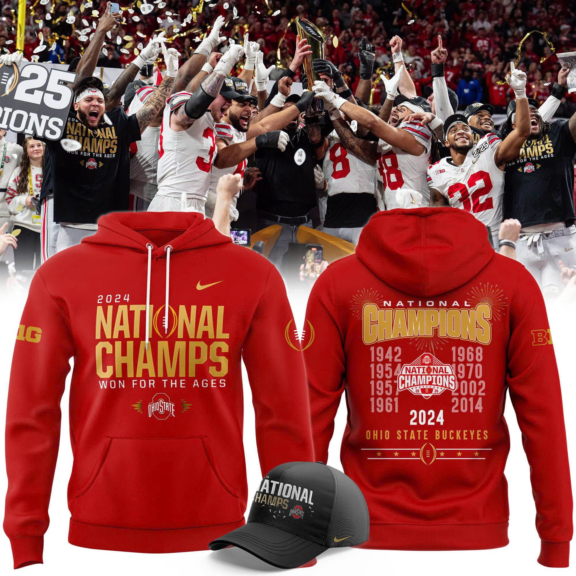 Ohio State Buckeyes THE 2025 NATIONAL CHAMPIONS Hoodie - Famjoys Ohio State Buckeyes THE 2025 NATIONAL CHAMPIONS Hoodie - Famjoys