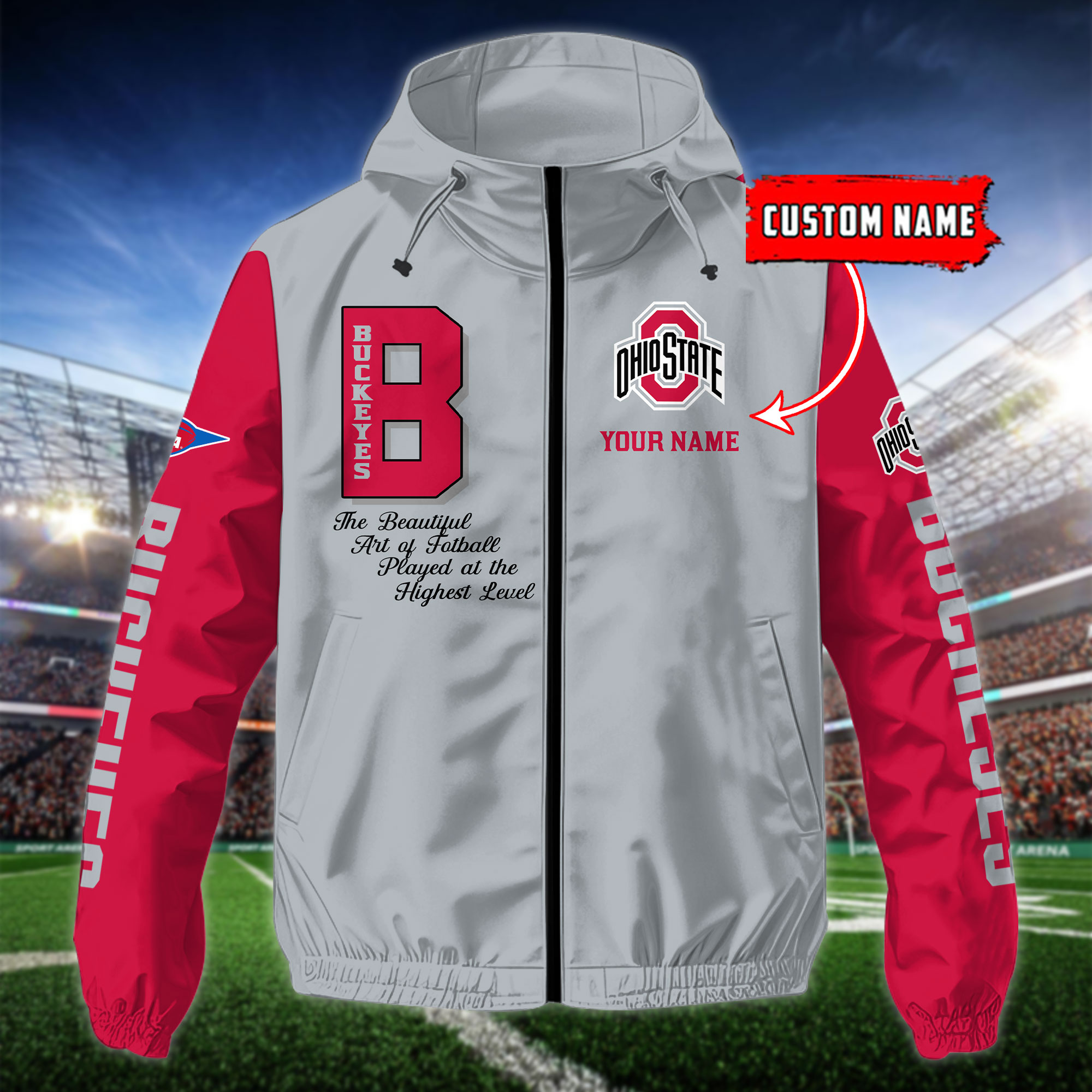 Ohio State Buckeyes Windbreaker Outdoor Jacket - Famjoys Ohio State Buckeyes Windbreaker Outdoor Jacket - Famjoys
