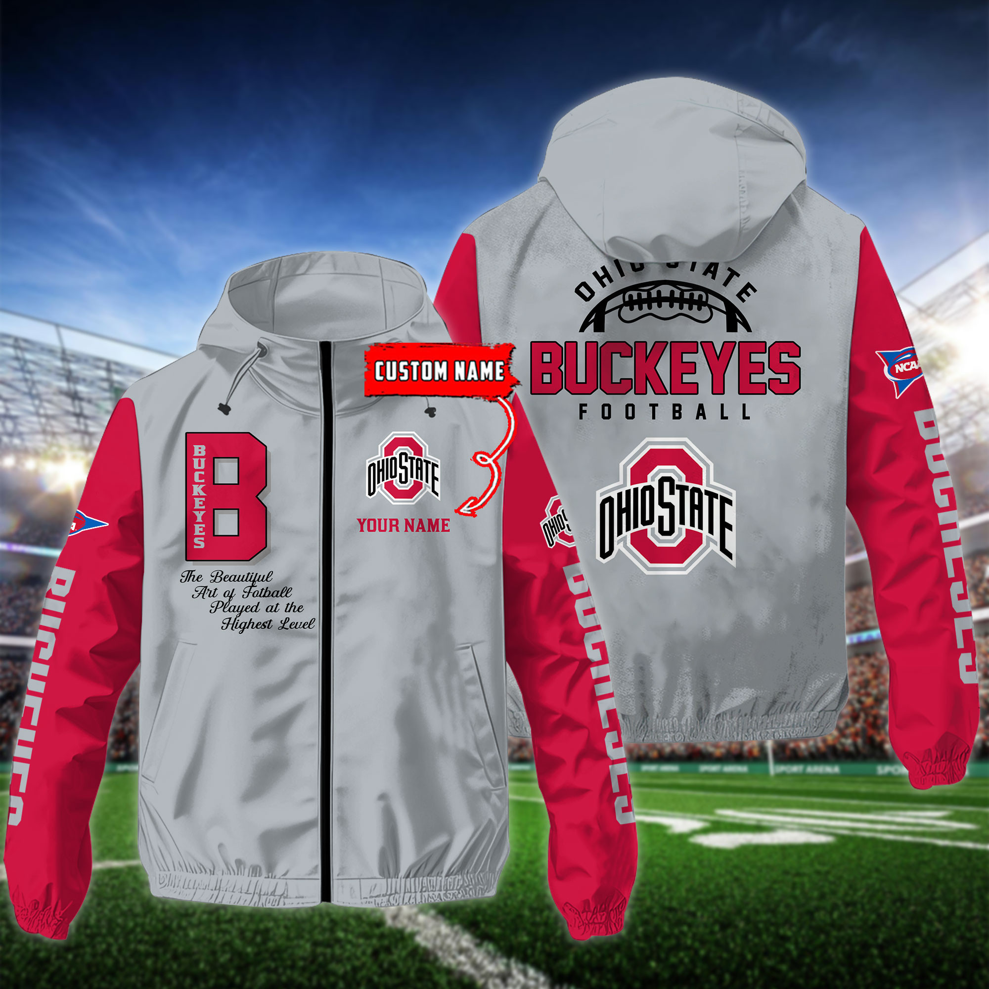 Ohio State Buckeyes Windbreaker Outdoor Jacket - Famjoys Ohio State Buckeyes Windbreaker Outdoor Jacket - Famjoys