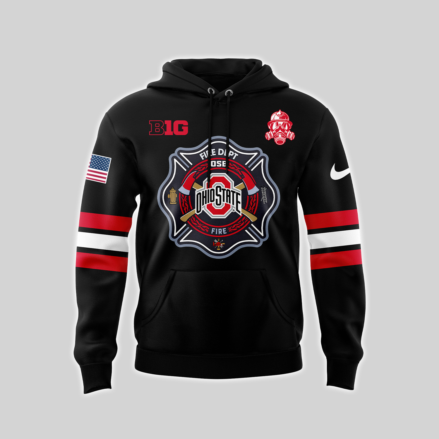 Ohio State Buckeyes x Firefighter Appreciation Night Premium Pullover Hoodie - Famjoys Ohio State Buckeyes x Firefighter Appreciation Night Premium Pullover Hoodie - Famjoys