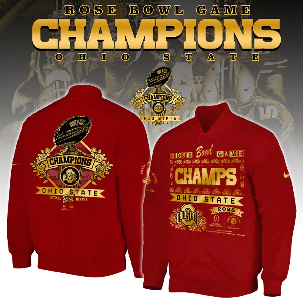 Ohio State Buckeyes x Rose Bowl Champions Bomber v2 - Famjoys Ohio State Buckeyes x Rose Bowl Champions Bomber v2 - Famjoys