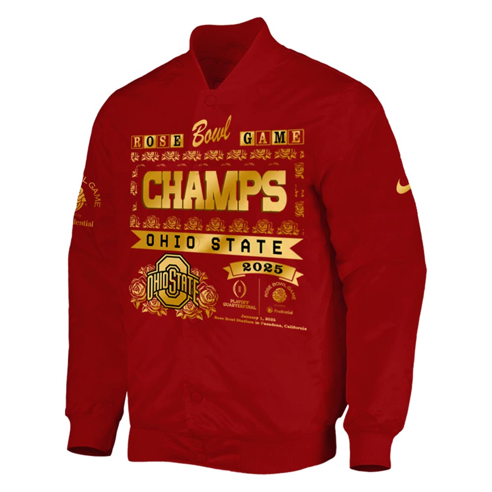 Ohio State Buckeyes x Rose Bowl Champions Bomber v2 - Famjoys Ohio State Buckeyes x Rose Bowl Champions Bomber v2 - Famjoys