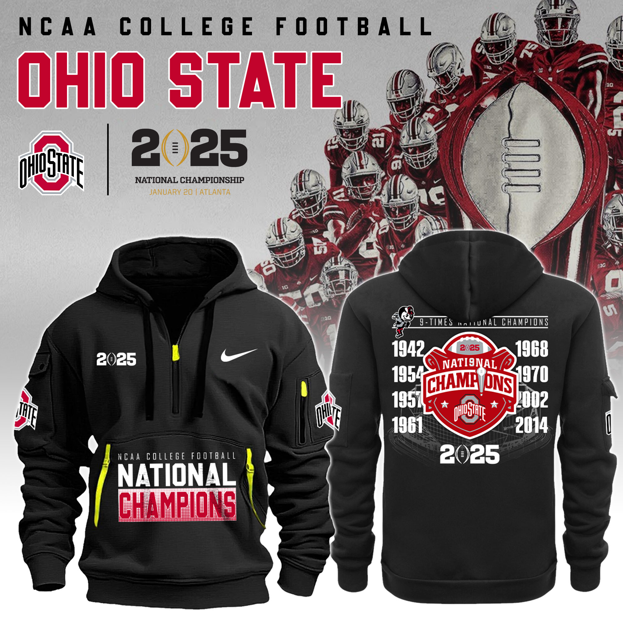 Ohio State Football National Champions New Hoodie V4 - Famjoys Ohio State Football National Champions New Hoodie V4 - Famjoys