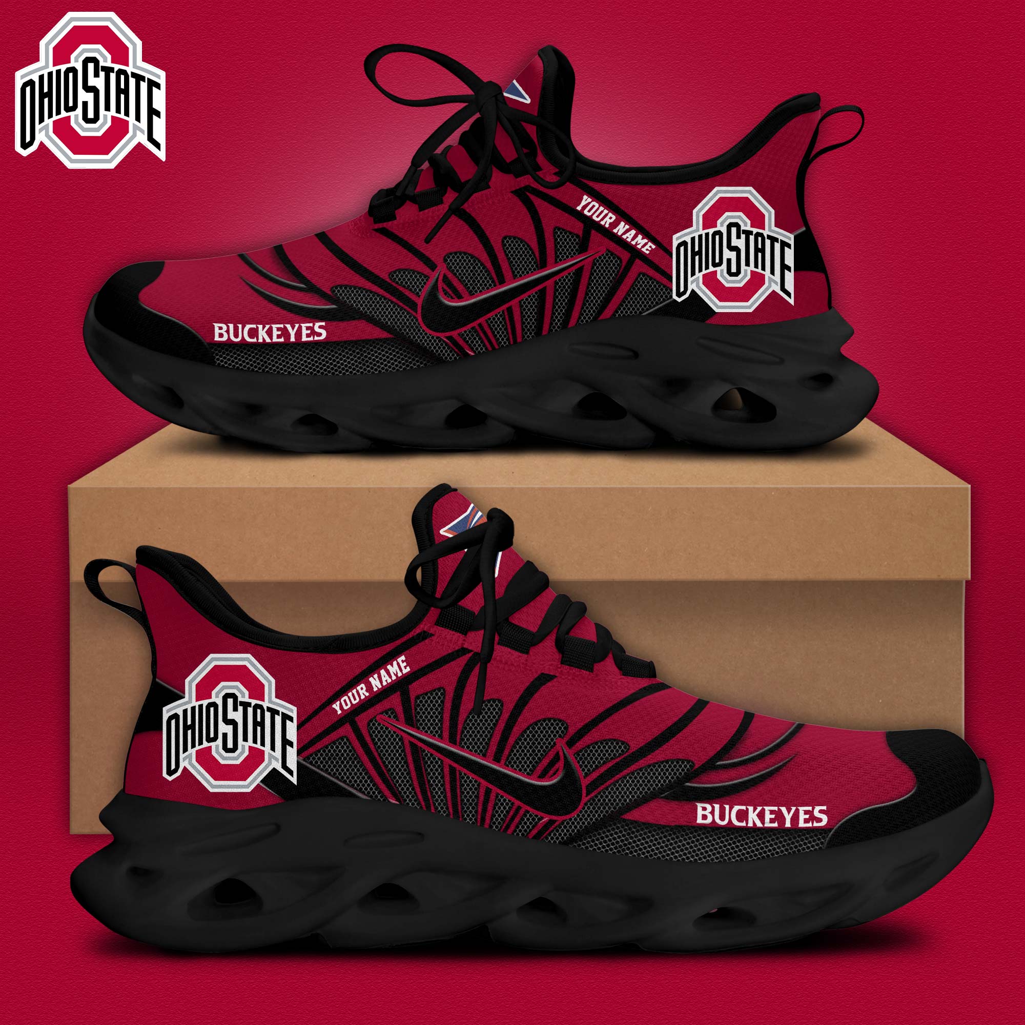 Ohio State Football Personalized Max Soul Shoes - Famjoys Ohio State Football Personalized Max Soul Shoes - Famjoys