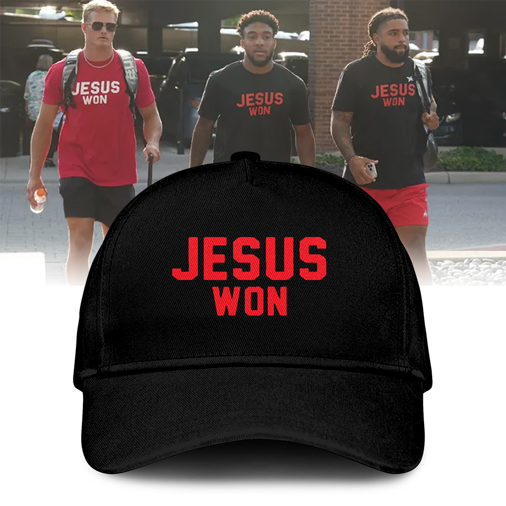 Ohio State Football Tshirt Black JESUS WON - Famjoys Ohio State Football Tshirt Black JESUS WON - Famjoys