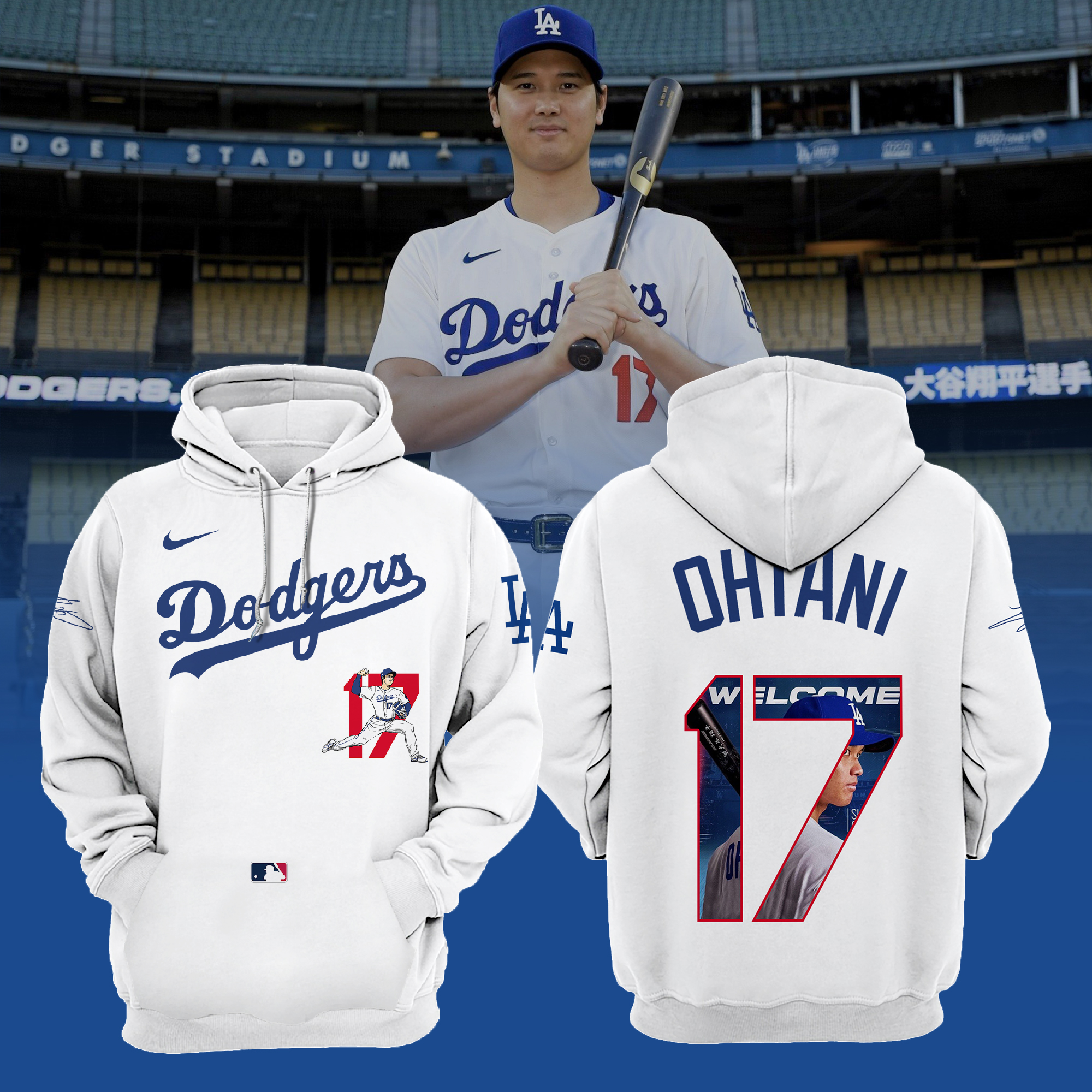 Ohtani Los Angeles Dodgers Hoodie 2023 - Famjoys Ohtani Los Angeles Dodgers Hoodie 2023 - Famjoys