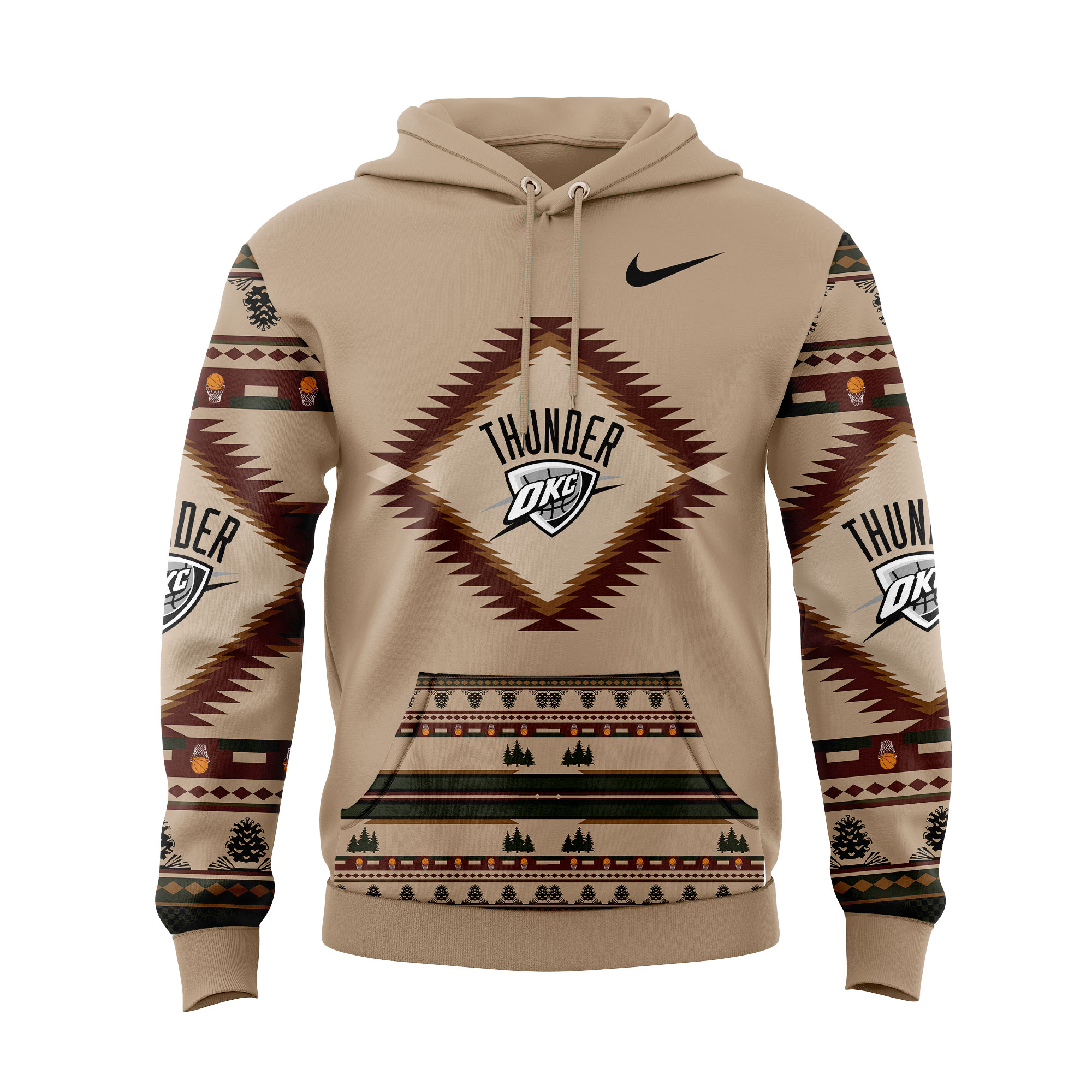Oklahoma City Thunder Native American Heritage Hoodie Set V2+NT23122418ID10DS10 - Famjoys Oklahoma City Thunder Native American Heritage Hoodie Set V2+NT23122418ID10DS10 - Famjoys