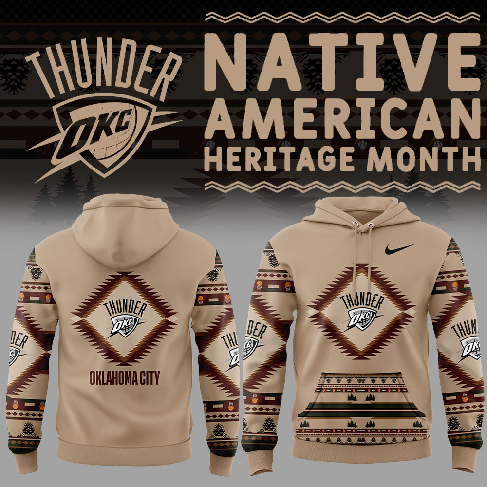 Oklahoma City Thunder Native American Heritage Hoodie Set V2+NT23122418ID10DS10 - Famjoys Oklahoma City Thunder Native American Heritage Hoodie Set V2+NT23122418ID10DS10 - Famjoys