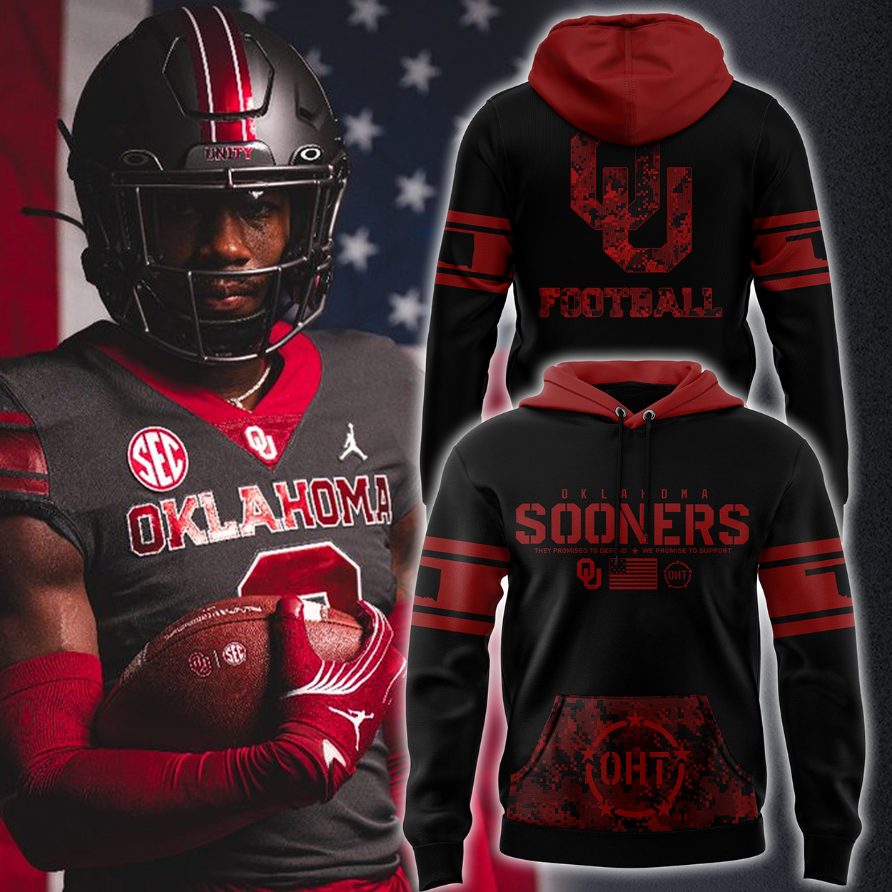 Oklahoma Football x Military Appreciation Day Premium Pullover Hoodie - Famjoys Oklahoma Football x Military Appreciation Day Premium Pullover Hoodie - Famjoys
