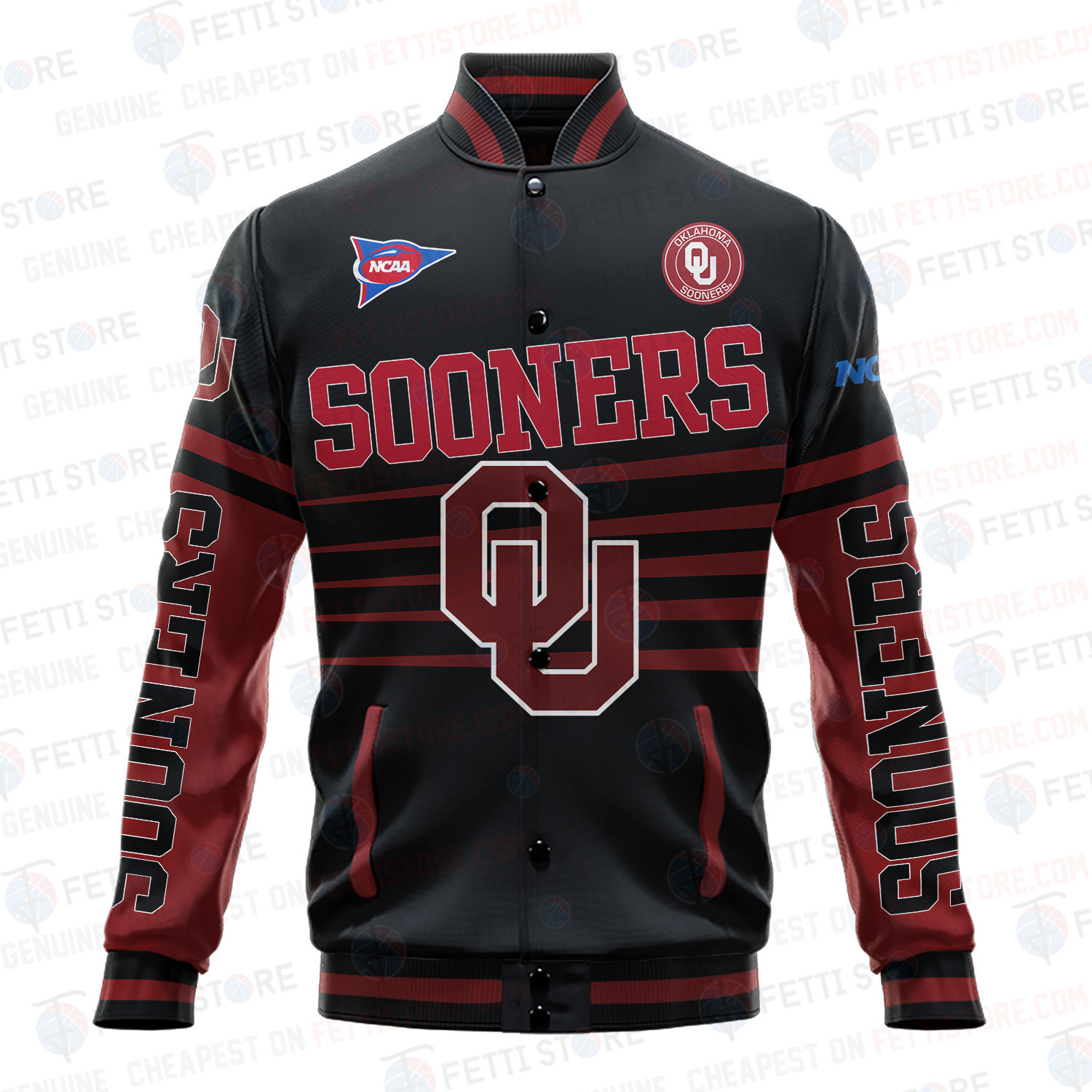 Oklahoma Sooners - AOP Varsity Jacket V1 - Famjoys Oklahoma Sooners - AOP Varsity Jacket V1 - Famjoys