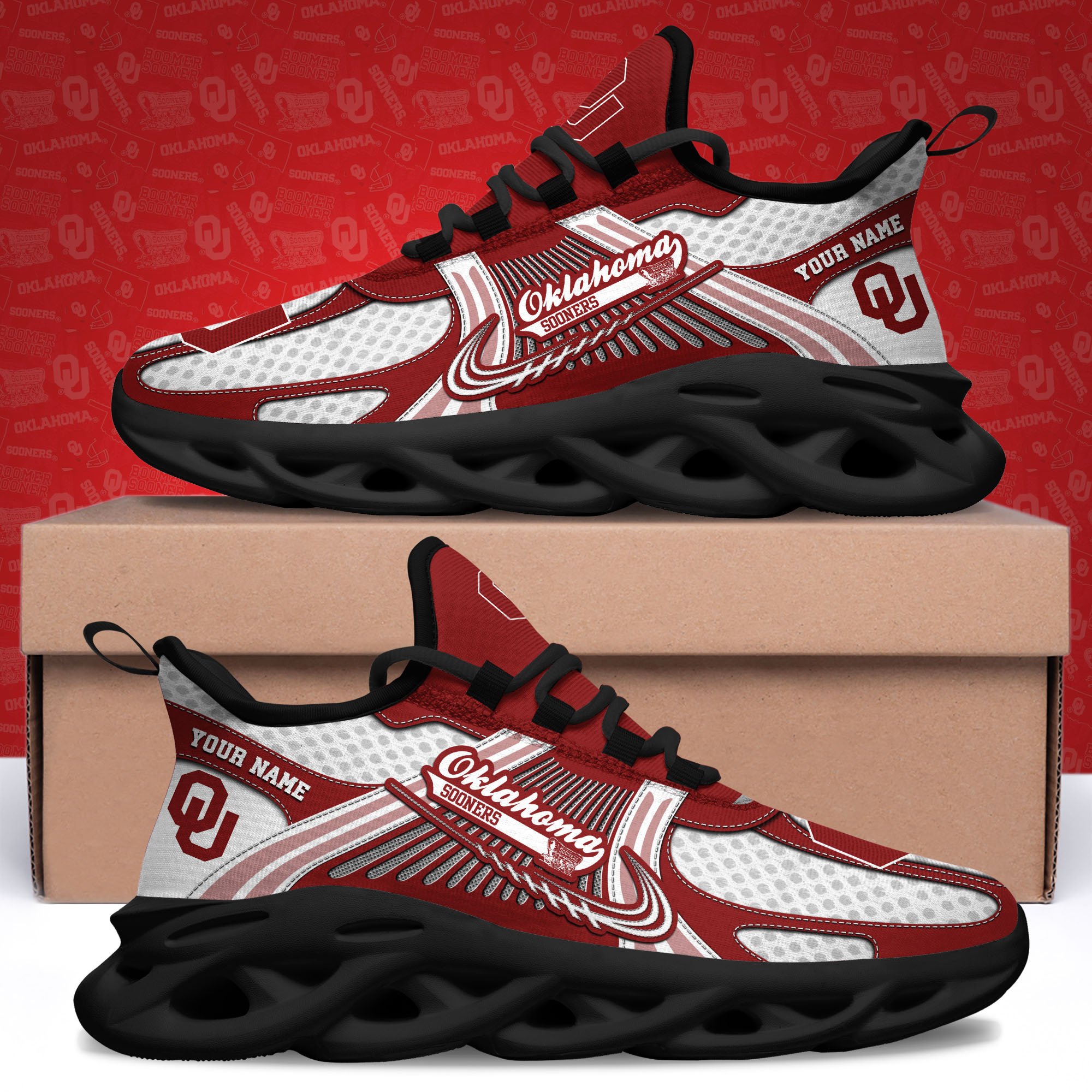 Oklahoma Sooners Clunky Sneakers Custom Your Name, Sport Sneakers ETRG-62343 - Famjoys Oklahoma Sooners Clunky Sneakers Custom Your Name, Sport Sneakers ETRG-62343 - Famjoys
