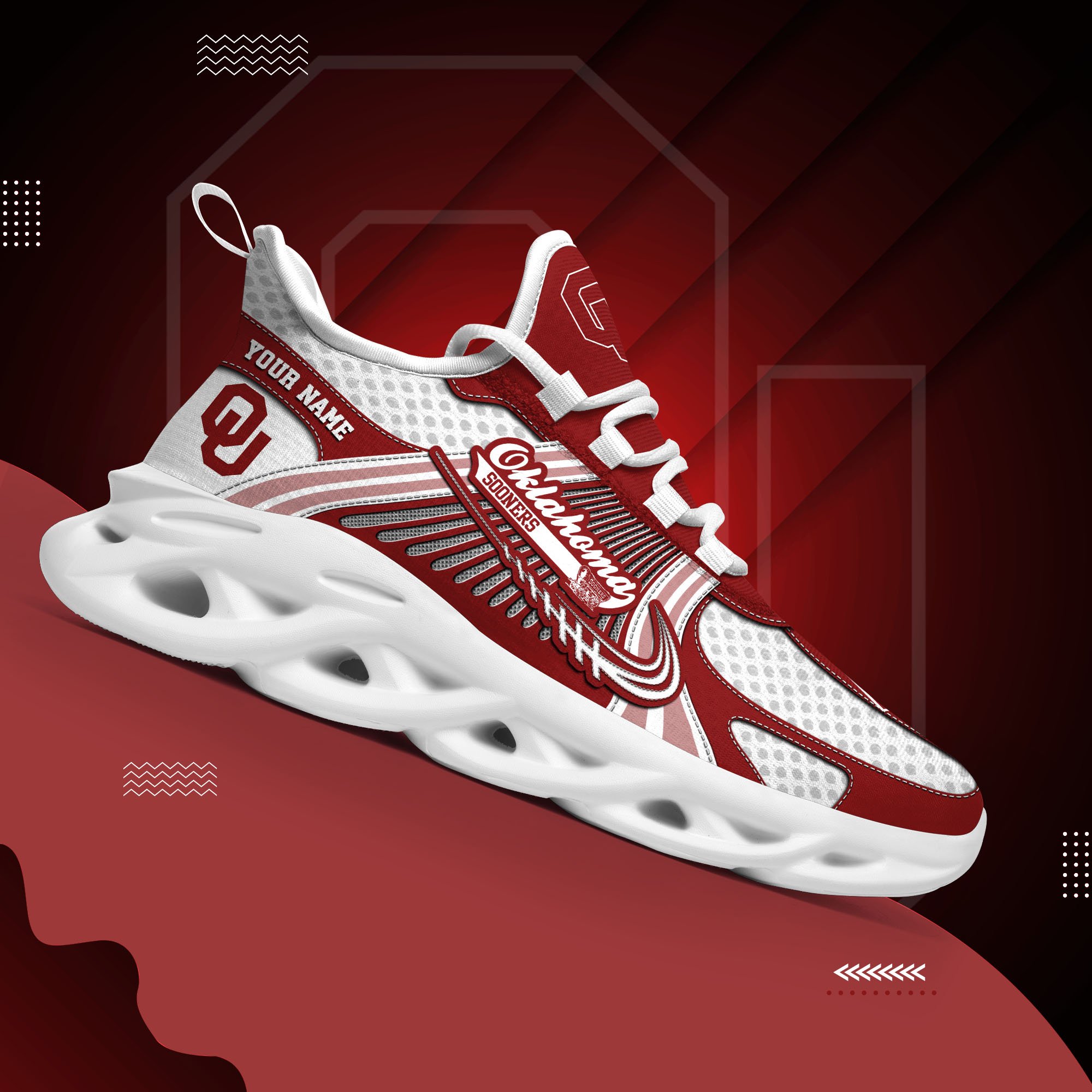 Oklahoma Sooners Clunky Sneakers Custom Your Name, Sport Sneakers ETRG-62343 - Famjoys Oklahoma Sooners Clunky Sneakers Custom Your Name, Sport Sneakers ETRG-62343 - Famjoys