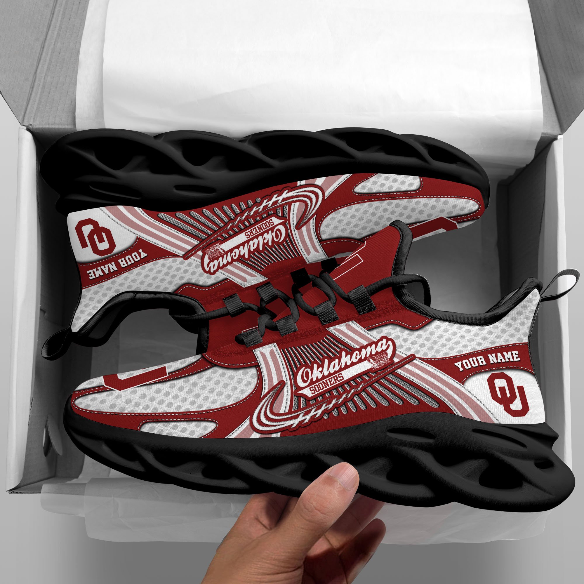 Oklahoma Sooners Clunky Sneakers Custom Your Name, Sport Sneakers ETRG-62343 - Famjoys Oklahoma Sooners Clunky Sneakers Custom Your Name, Sport Sneakers ETRG-62343 - Famjoys