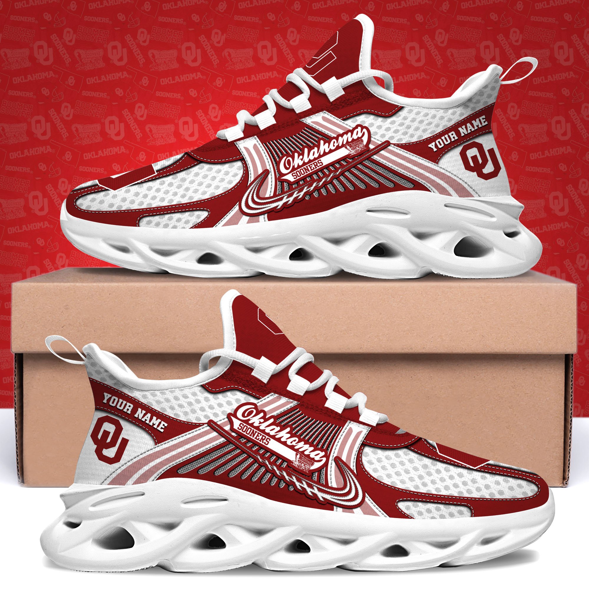 Oklahoma Sooners Clunky Sneakers Custom Your Name, Sport Sneakers ETRG-62343 - Famjoys Oklahoma Sooners Clunky Sneakers Custom Your Name, Sport Sneakers ETRG-62343 - Famjoys