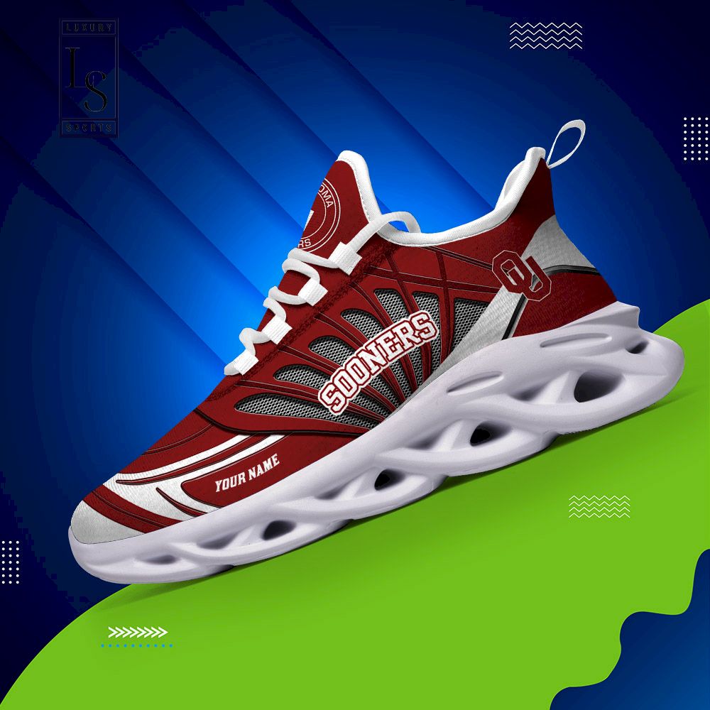 Oklahoma Sooners Custom Name Max Soul Shoes - Famjoys Oklahoma Sooners Custom Name Max Soul Shoes - Famjoys