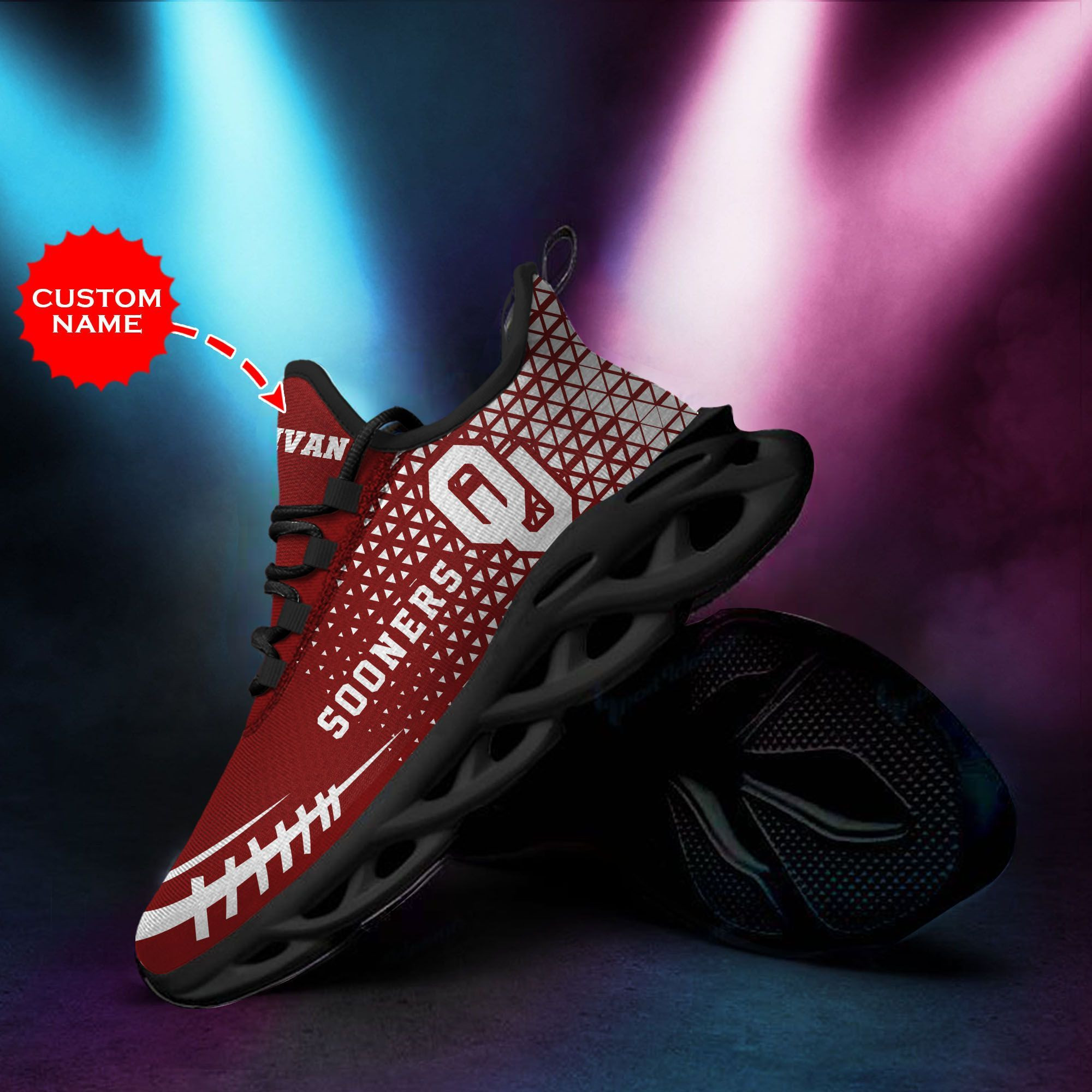 Oklahoma Sooners Custom Personalized Max Soul Sneakers Shoes - Famjoys Oklahoma Sooners Custom Personalized Max Soul Sneakers Shoes - Famjoys