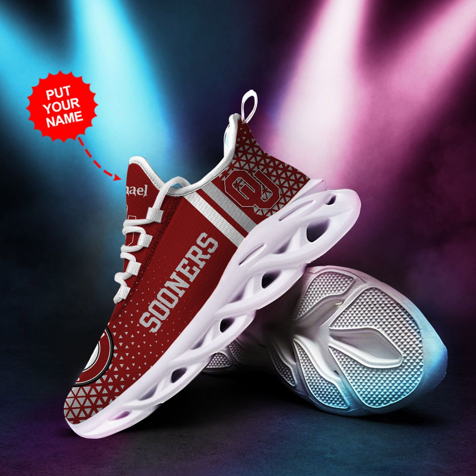 Oklahoma Sooners Custom Personalized Max Soul Sneakers Shoes - Famjoys Oklahoma Sooners Custom Personalized Max Soul Sneakers Shoes - Famjoys