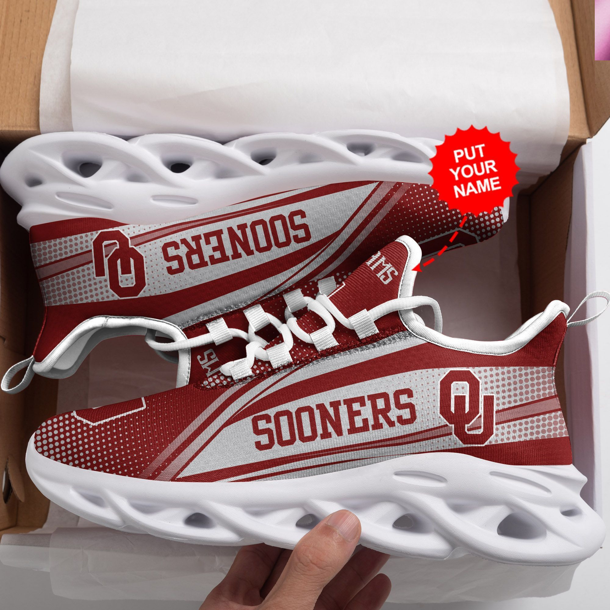 Oklahoma Sooners Custom Personalized Max Soul Sneakers Shoes - Famjoys Oklahoma Sooners Custom Personalized Max Soul Sneakers Shoes - Famjoys