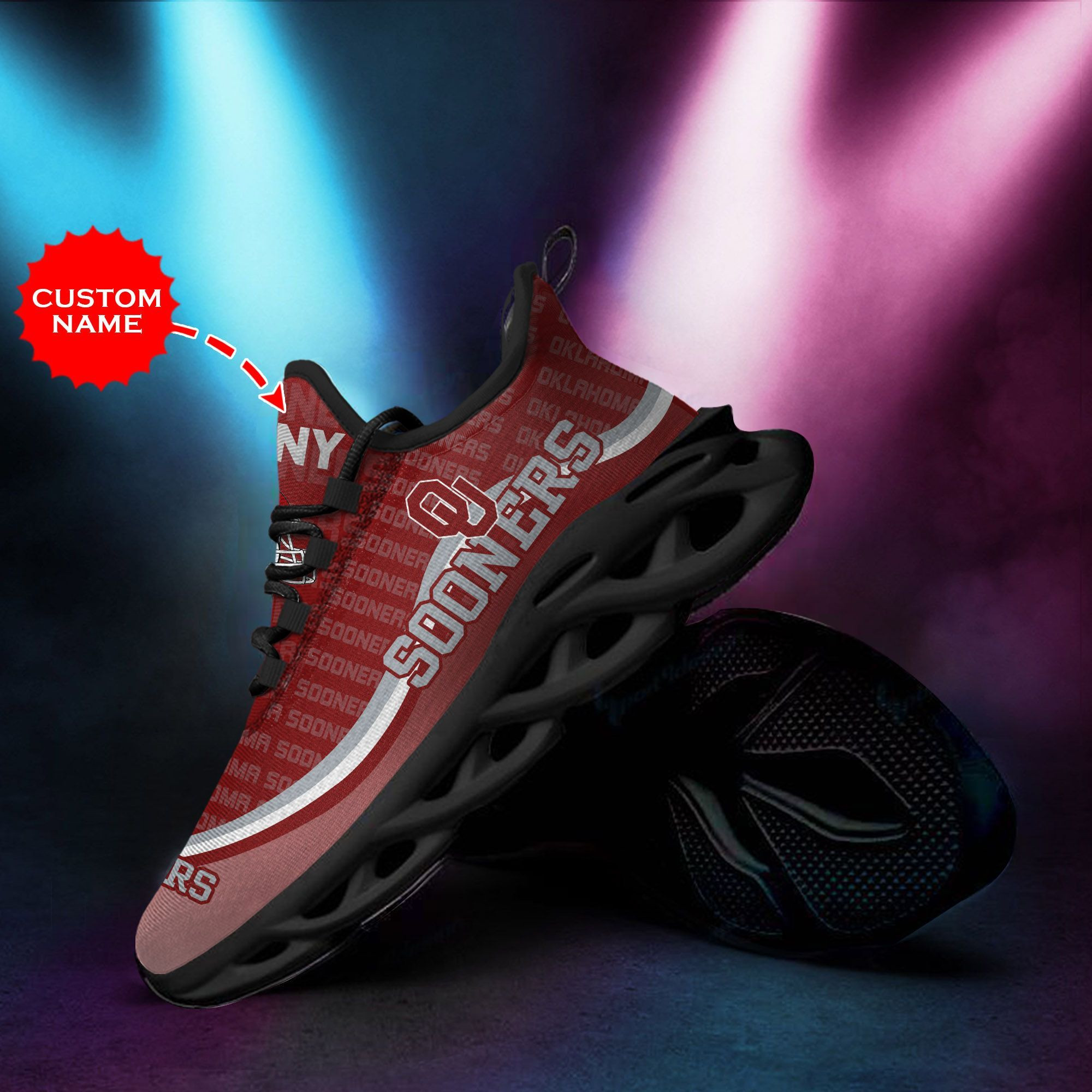 Oklahoma Sooners Custom Personalized Max Soul Sneakers Shoes - Famjoys Oklahoma Sooners Custom Personalized Max Soul Sneakers Shoes - Famjoys