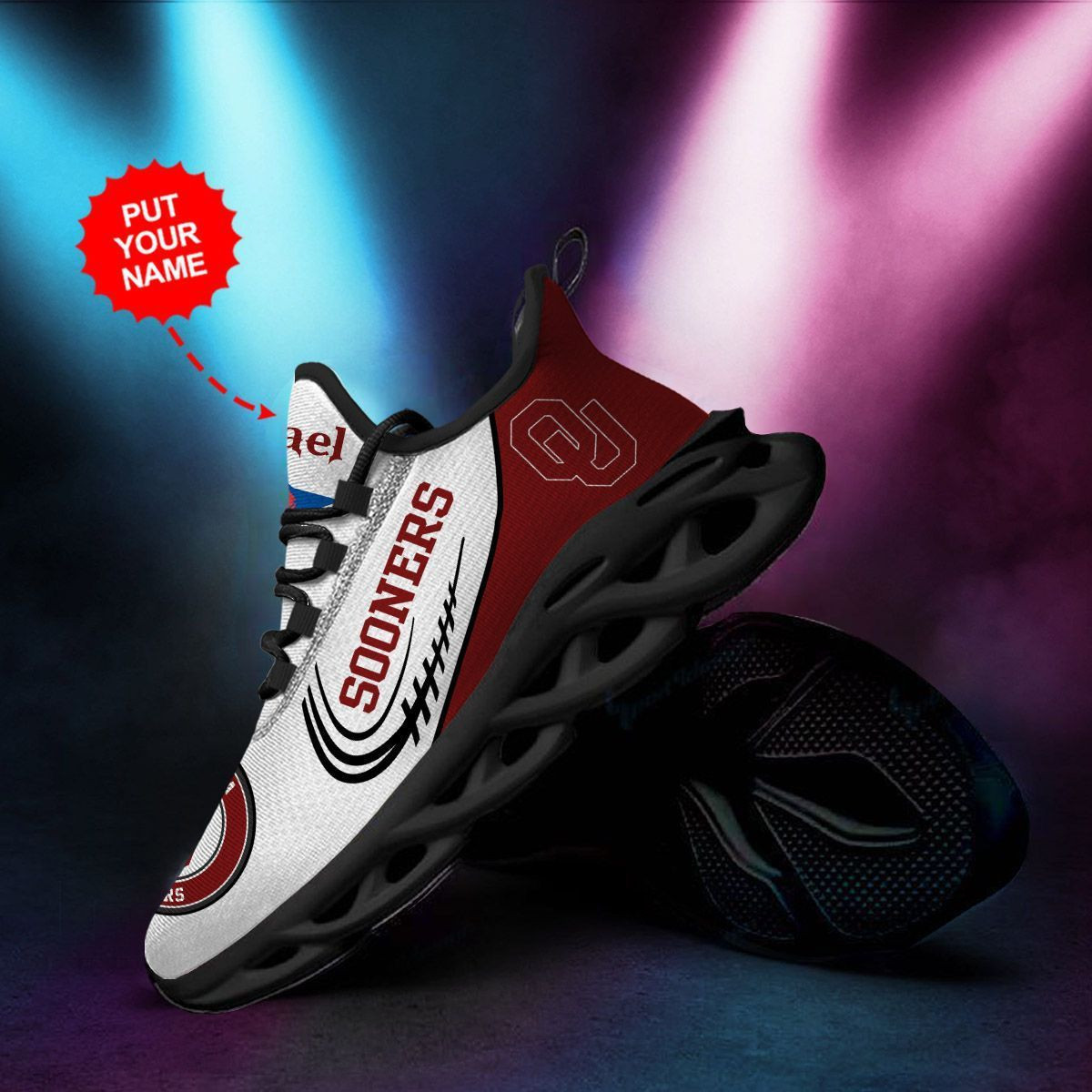 Oklahoma Sooners Custom Personalized Max Soul Sneakers Shoes - Famjoys Oklahoma Sooners Custom Personalized Max Soul Sneakers Shoes - Famjoys