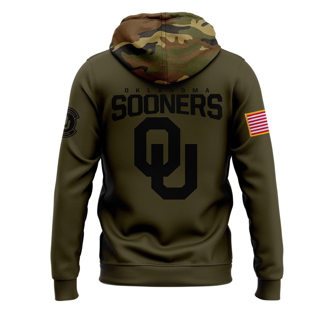 Oklahoma Sooners Football Camo Salute to Service Club Fleece Pullover Hoodie - Famjoys Oklahoma Sooners Football Camo Salute to Service Club Fleece Pullover Hoodie - Famjoys