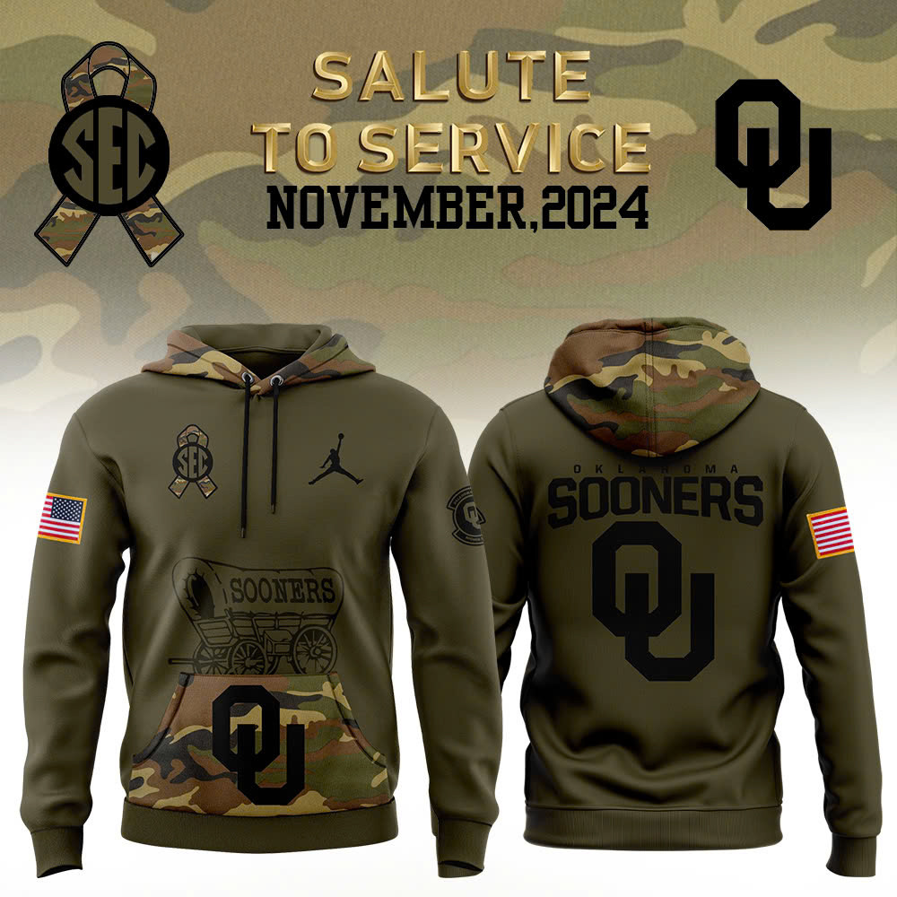 Oklahoma Sooners Football Camo Salute to Service Club Fleece Pullover Hoodie - Famjoys Oklahoma Sooners Football Camo Salute to Service Club Fleece Pullover Hoodie - Famjoys