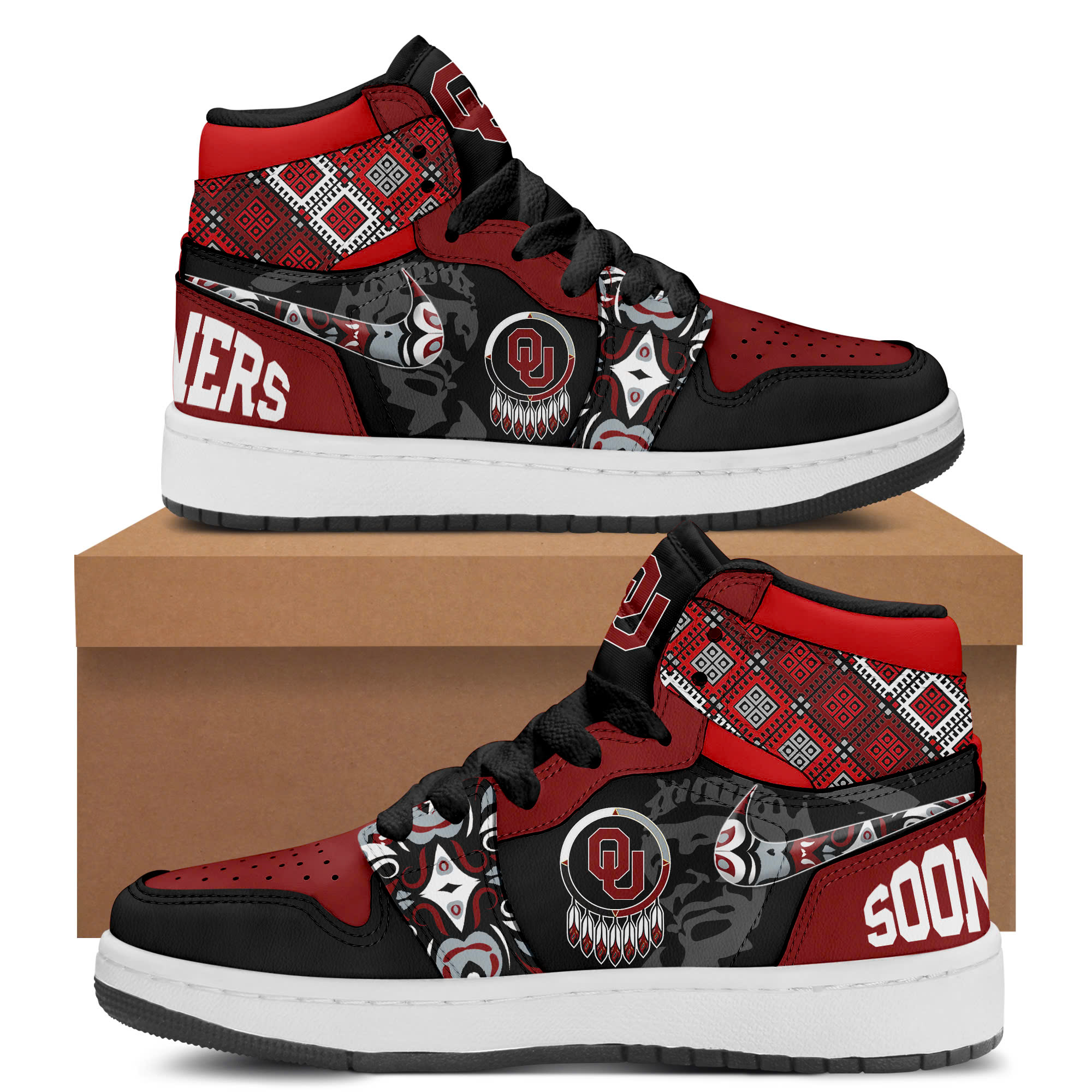 Oklahoma Sooners Football Native American Heritage Month Premium Shoes - Famjoys Oklahoma Sooners Football Native American Heritage Month Premium Shoes - Famjoys