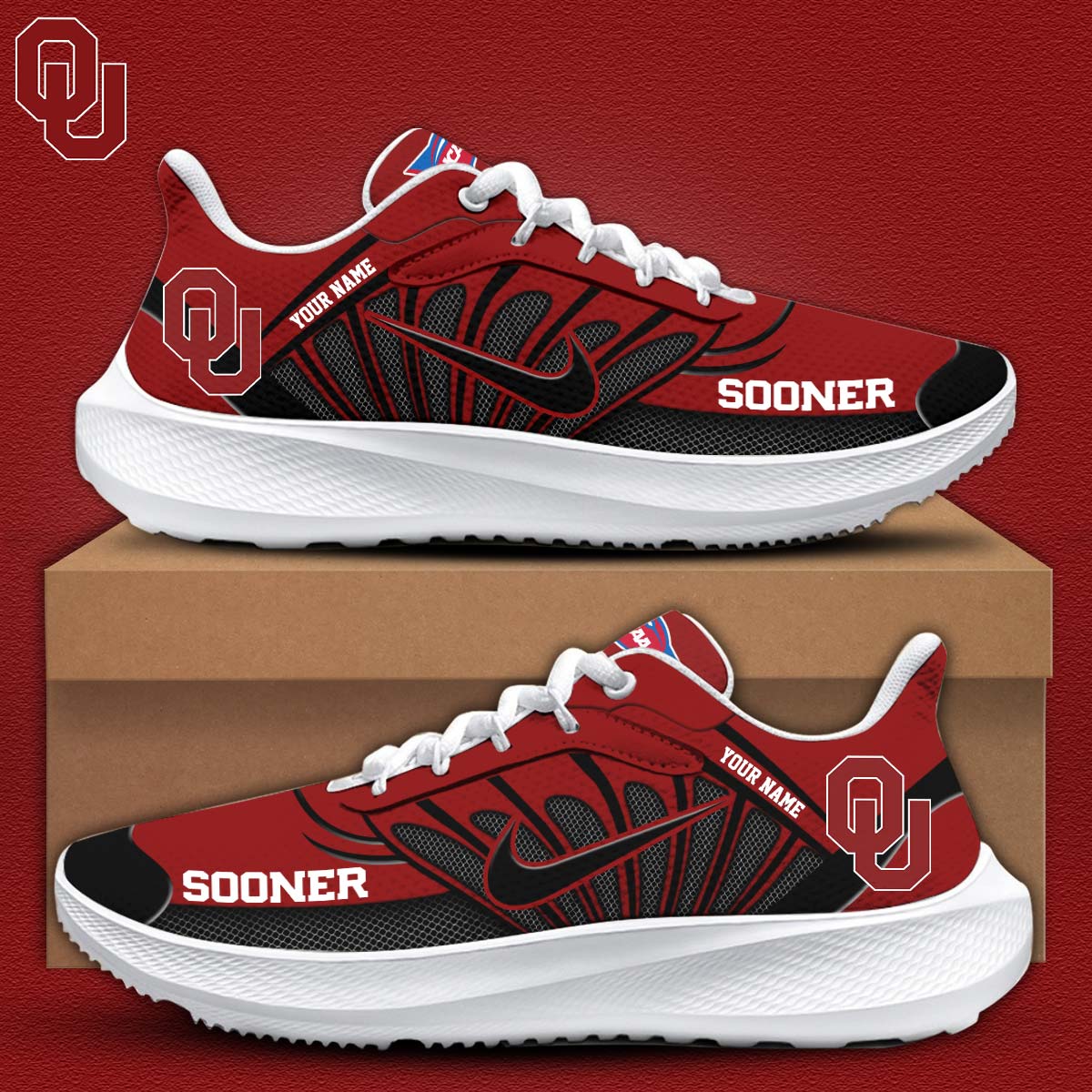 Oklahoma Sooners Max Soul Shoes - Famjoys Oklahoma Sooners Max Soul Shoes - Famjoys