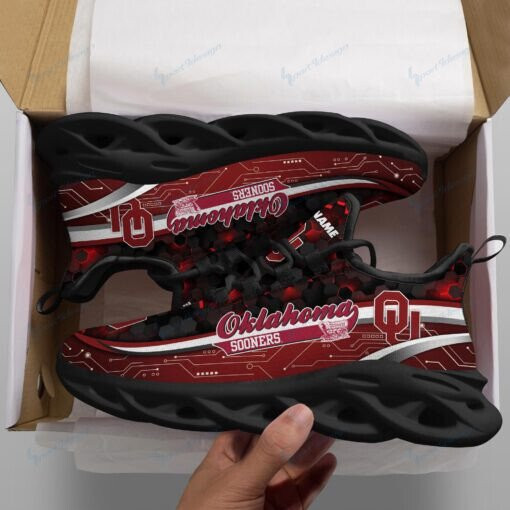 Oklahoma Sooners Personalized Max Soul YZ Running Sneakers 101 - Famjoys Oklahoma Sooners Personalized Max Soul YZ Running Sneakers 101 - Famjoys