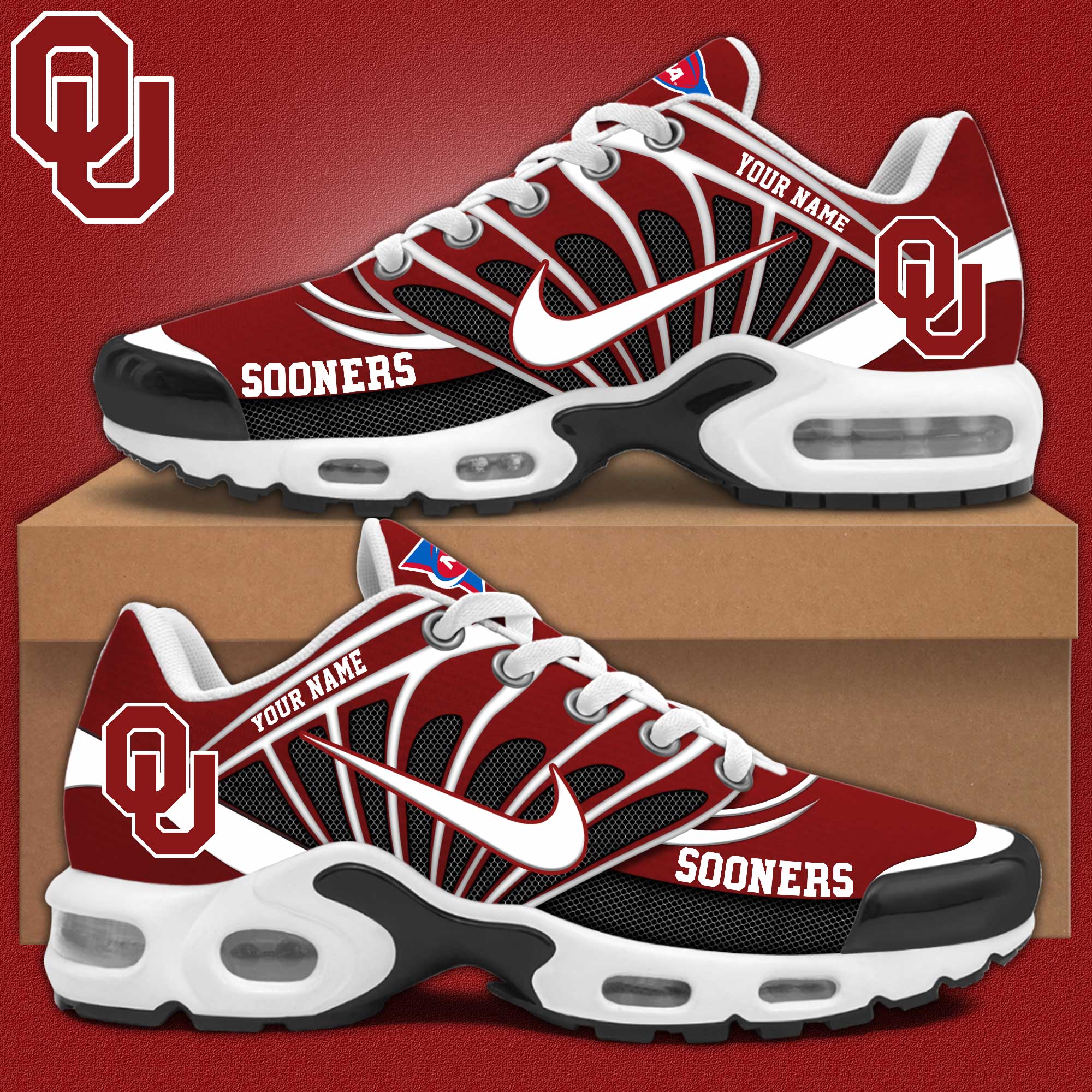 Oklahoma Sooners Personalized Shoes - Famjoys Oklahoma Sooners Personalized Shoes - Famjoys