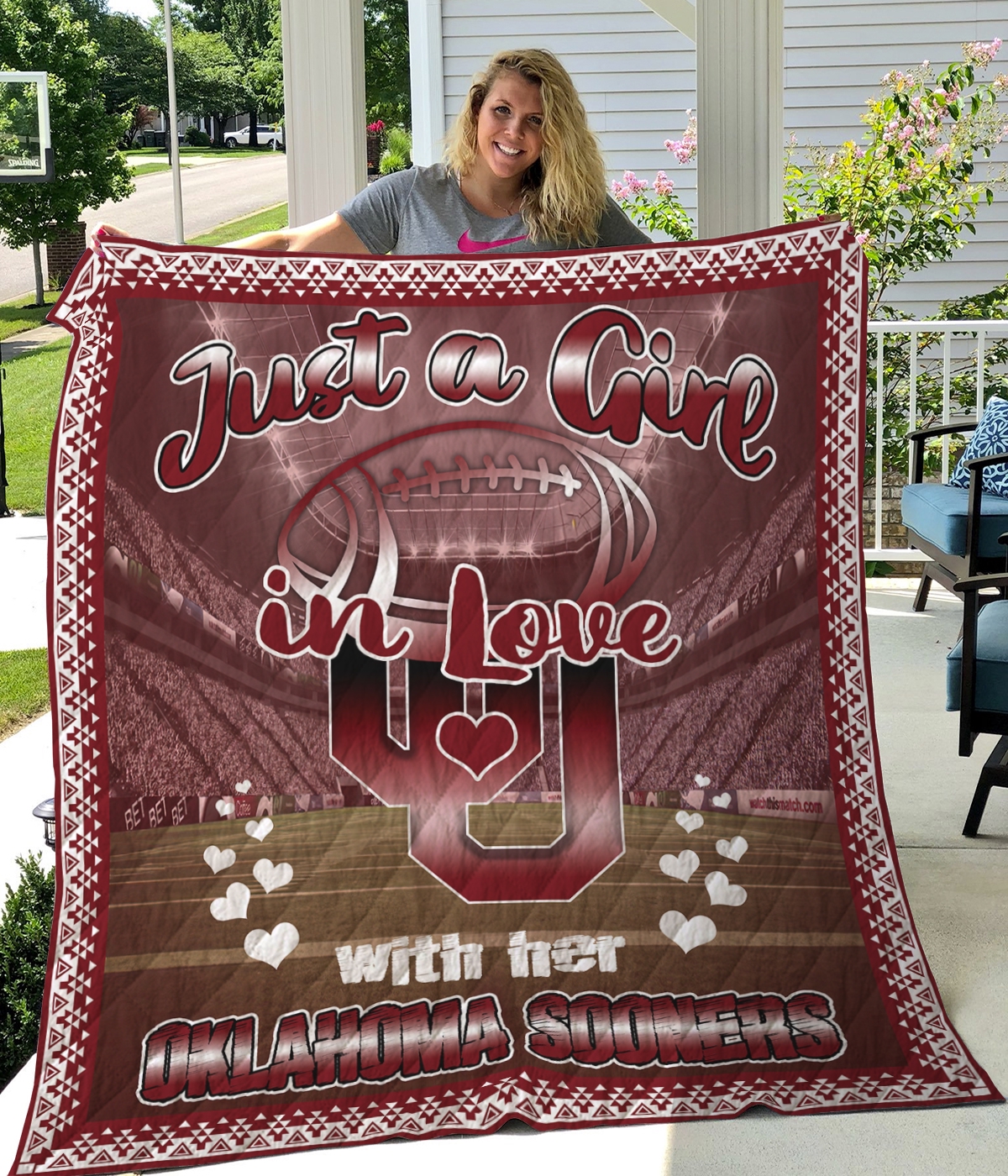 Oklahoma Sooners Quilt Blanket - Famjoys Oklahoma Sooners Quilt Blanket - Famjoys