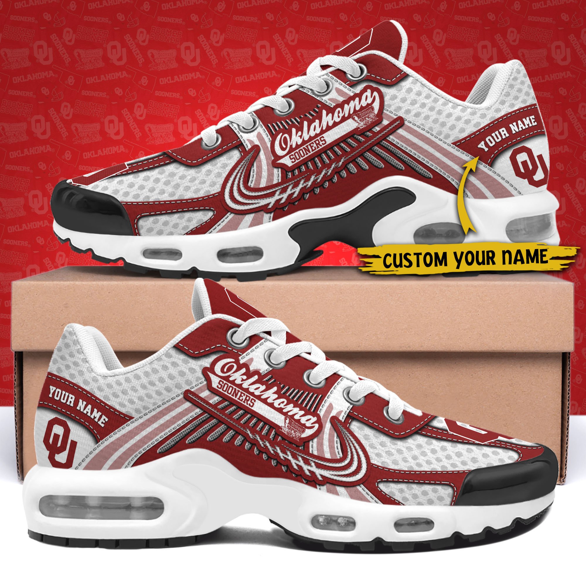 Oklahoma Sooners TN Shoes Custom Your Name, Sport Shoes, Gifts For Fans, Sport Gifts For Him ETRG-62360 - Famjoys Oklahoma Sooners TN Shoes Custom Your Name, Sport Shoes, Gifts For Fans, Sport Gifts For Him ETRG-62360 - Famjoys