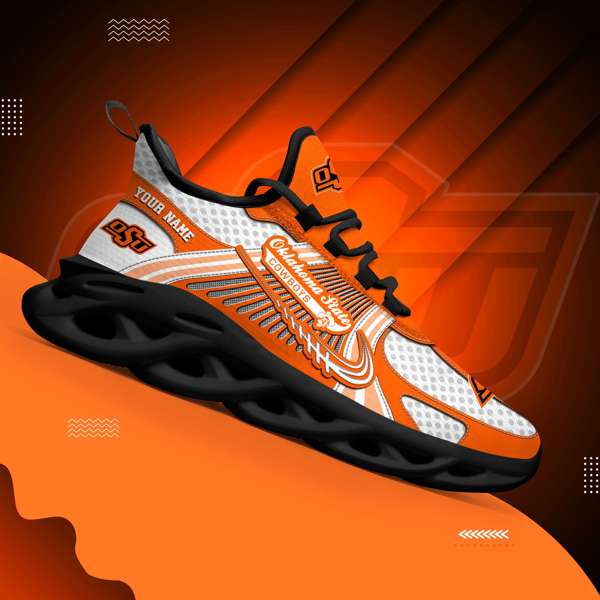 Oklahoma State Cowboys Clunky Sneakers Custom Your Name, Sport Sneakers ETRG-62343 - Famjoys Oklahoma State Cowboys Clunky Sneakers Custom Your Name, Sport Sneakers ETRG-62343 - Famjoys