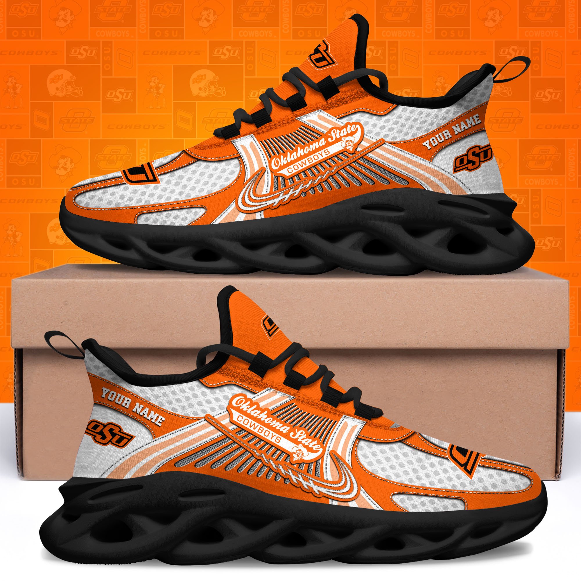 Oklahoma State Cowboys Clunky Sneakers Custom Your Name, Sport Sneakers ETRG-62343 - Famjoys Oklahoma State Cowboys Clunky Sneakers Custom Your Name, Sport Sneakers ETRG-62343 - Famjoys