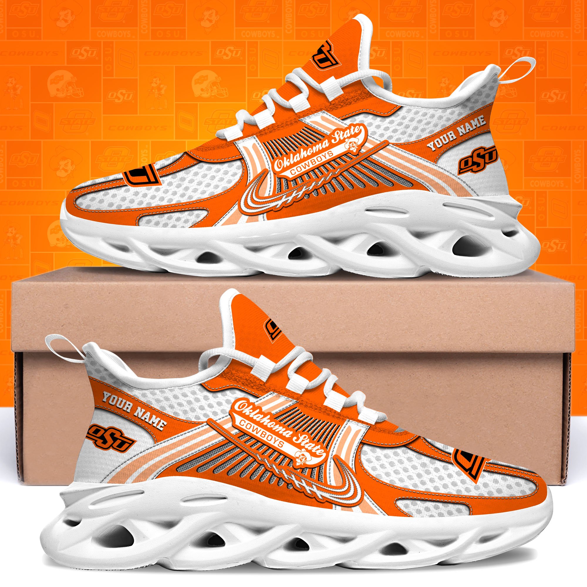 Oklahoma State Cowboys Clunky Sneakers Custom Your Name, Sport Sneakers ETRG-62343 - Famjoys Oklahoma State Cowboys Clunky Sneakers Custom Your Name, Sport Sneakers ETRG-62343 - Famjoys