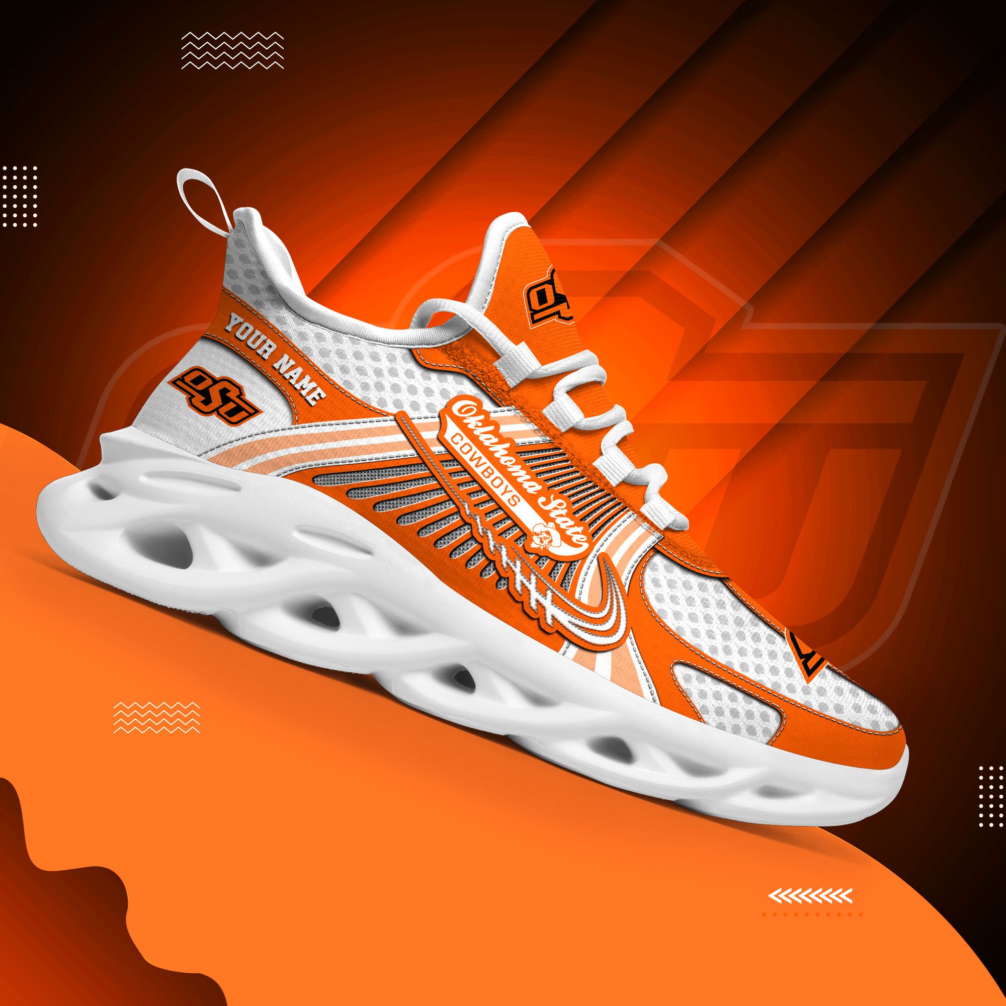Oklahoma State Cowboys Clunky Sneakers Custom Your Name, Sport Sneakers ETRG-62343 - Famjoys Oklahoma State Cowboys Clunky Sneakers Custom Your Name, Sport Sneakers ETRG-62343 - Famjoys