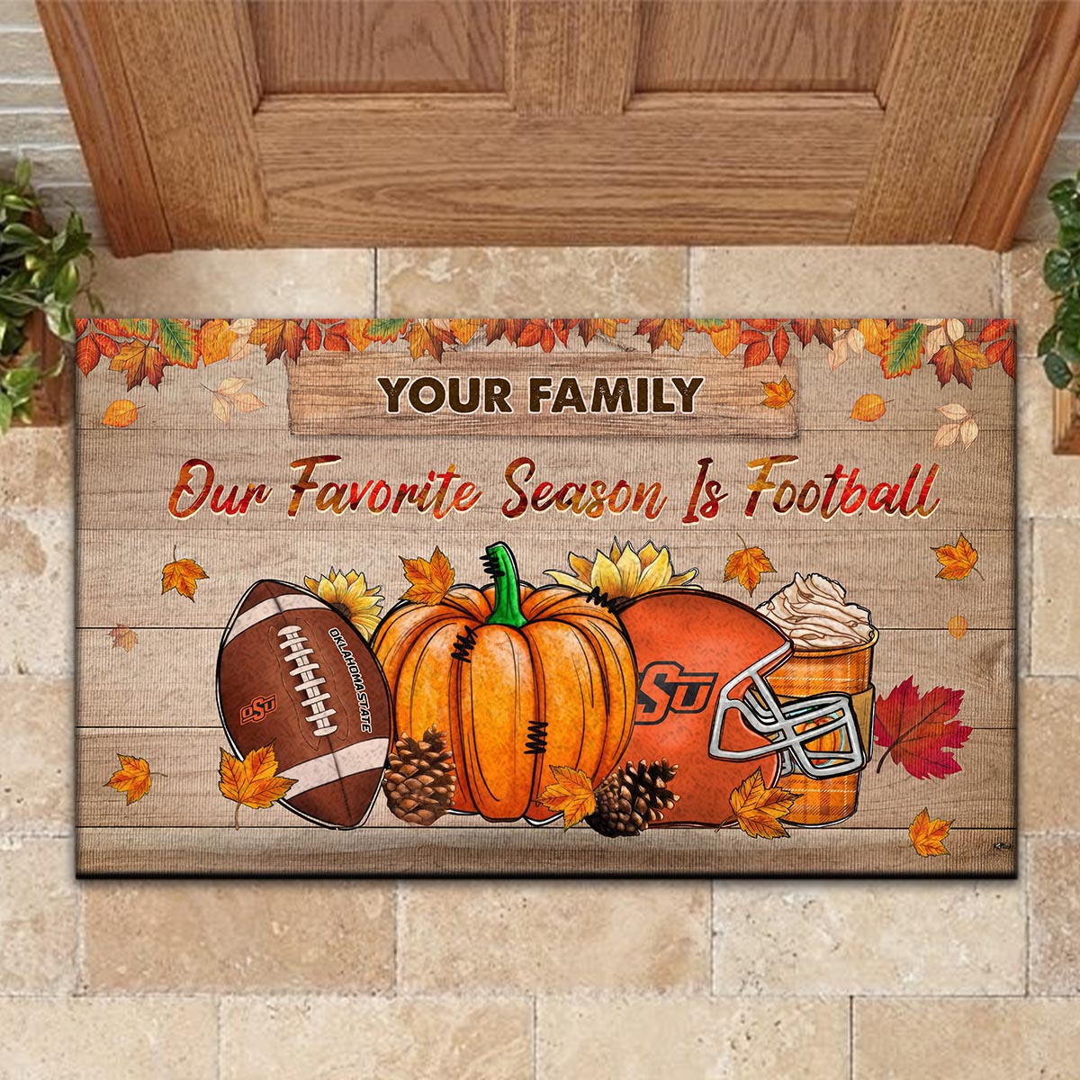 Oklahoma State Cowboys Our Favorite Season is Football Doormat - Famjoys Oklahoma State Cowboys Our Favorite Season is Football Doormat - Famjoys