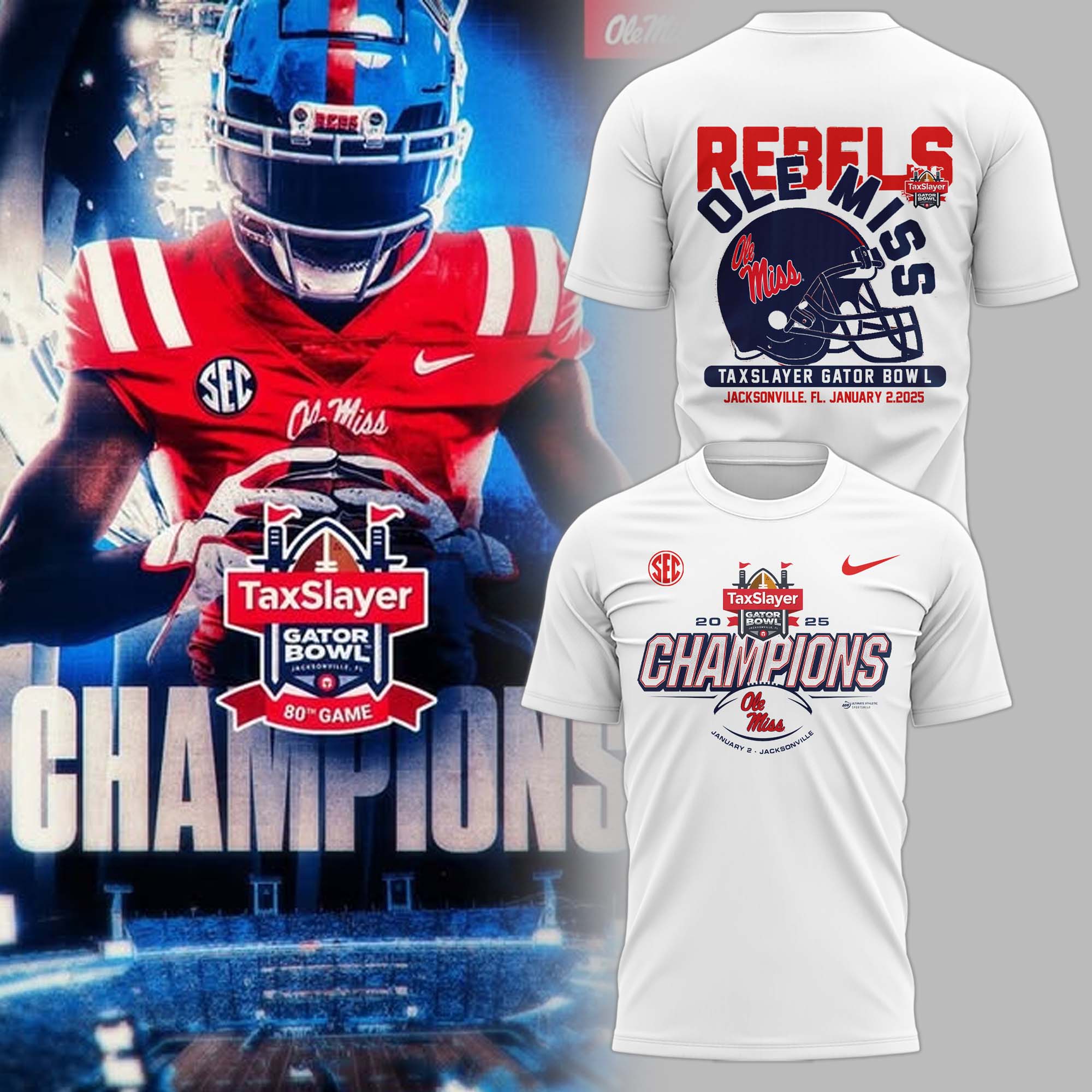 Ole Miss GATOR BOWL CHAMPIONS TShirt