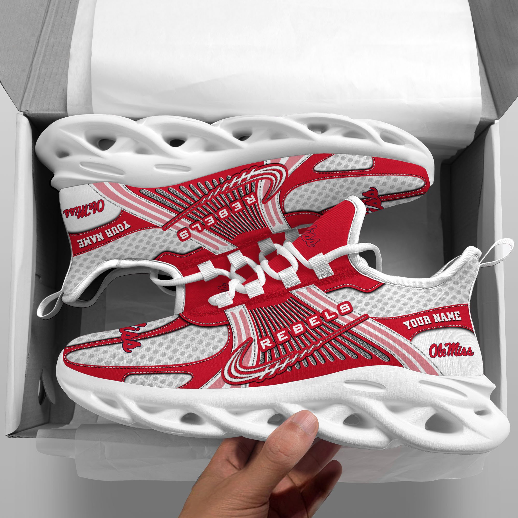 Ole Miss Rebels Clunky Sneakers Custom Your Name, Sport Sneakers ETRG-62343 - Famjoys Ole Miss Rebels Clunky Sneakers Custom Your Name, Sport Sneakers ETRG-62343 - Famjoys