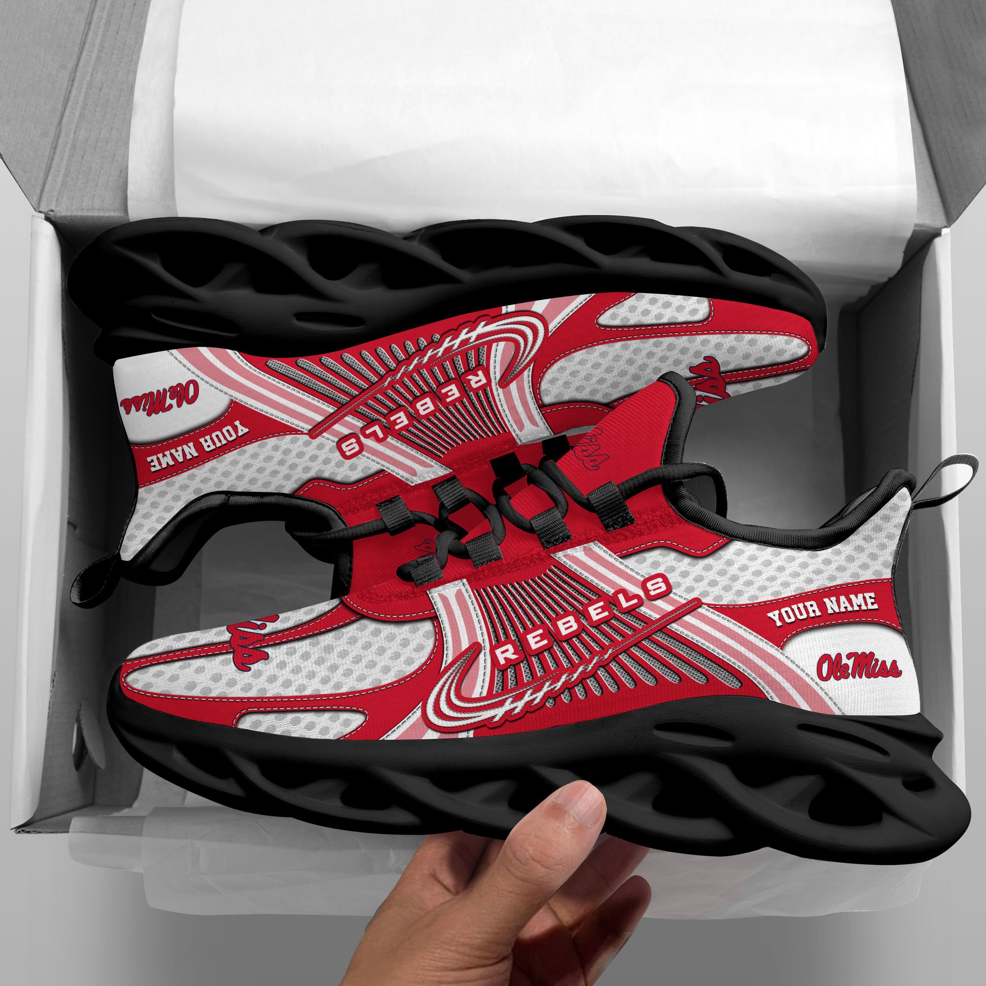 Ole Miss Rebels Clunky Sneakers Custom Your Name, Sport Sneakers ETRG-62343 - Famjoys Ole Miss Rebels Clunky Sneakers Custom Your Name, Sport Sneakers ETRG-62343 - Famjoys