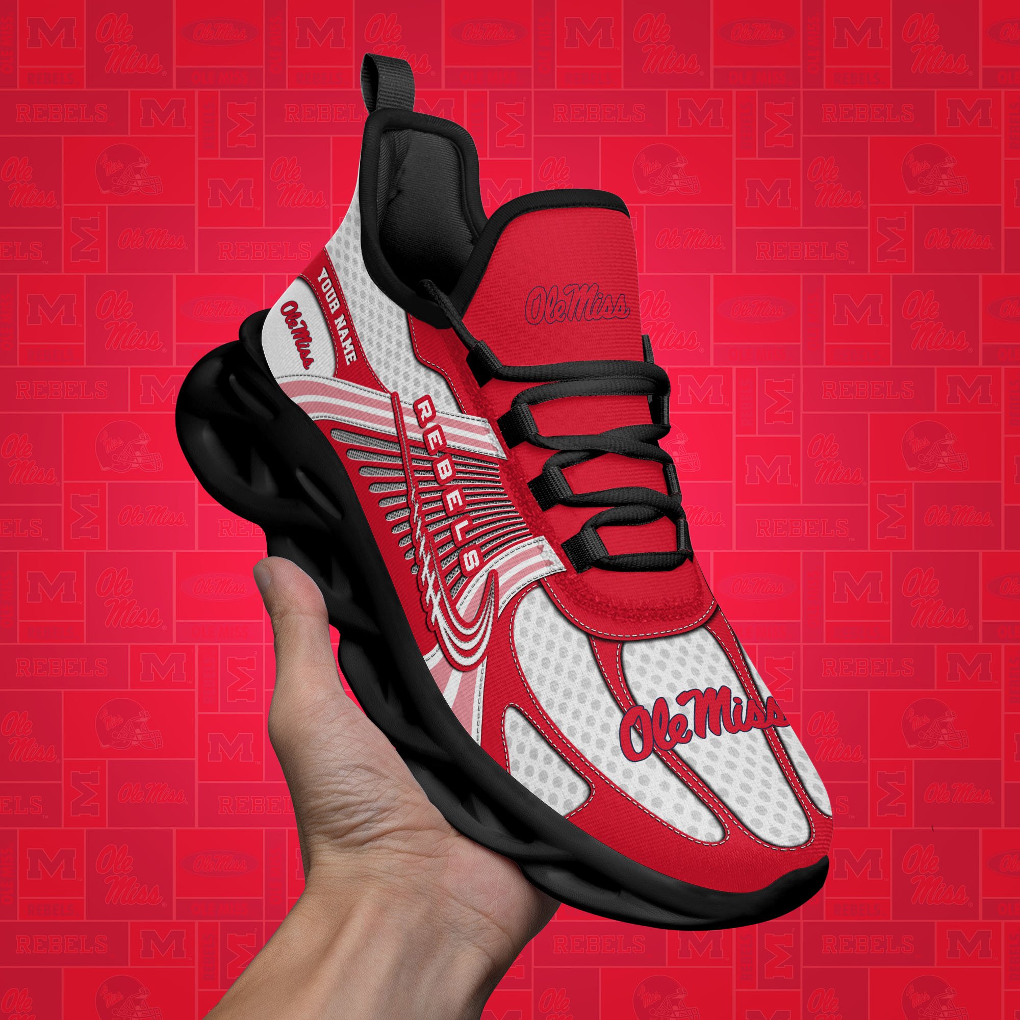 Ole Miss Rebels Clunky Sneakers Custom Your Name, Sport Sneakers ETRG-62343 - Famjoys Ole Miss Rebels Clunky Sneakers Custom Your Name, Sport Sneakers ETRG-62343 - Famjoys