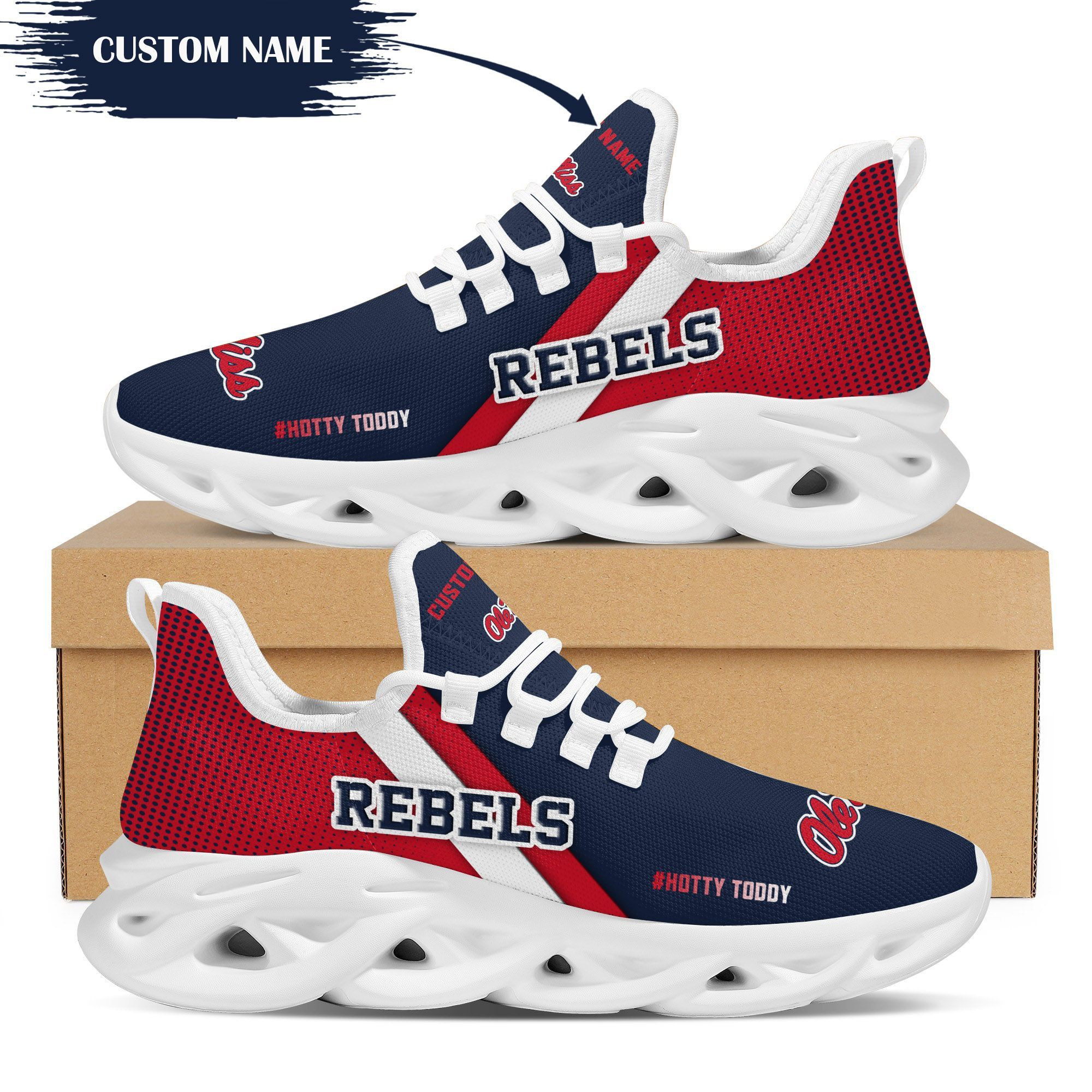 Ole Miss Rebels Custom Personalized Max Soul Sneakers Shoes University of Mississippi - Famjoys Ole Miss Rebels Custom Personalized Max Soul Sneakers Shoes University of Mississippi - Famjoys