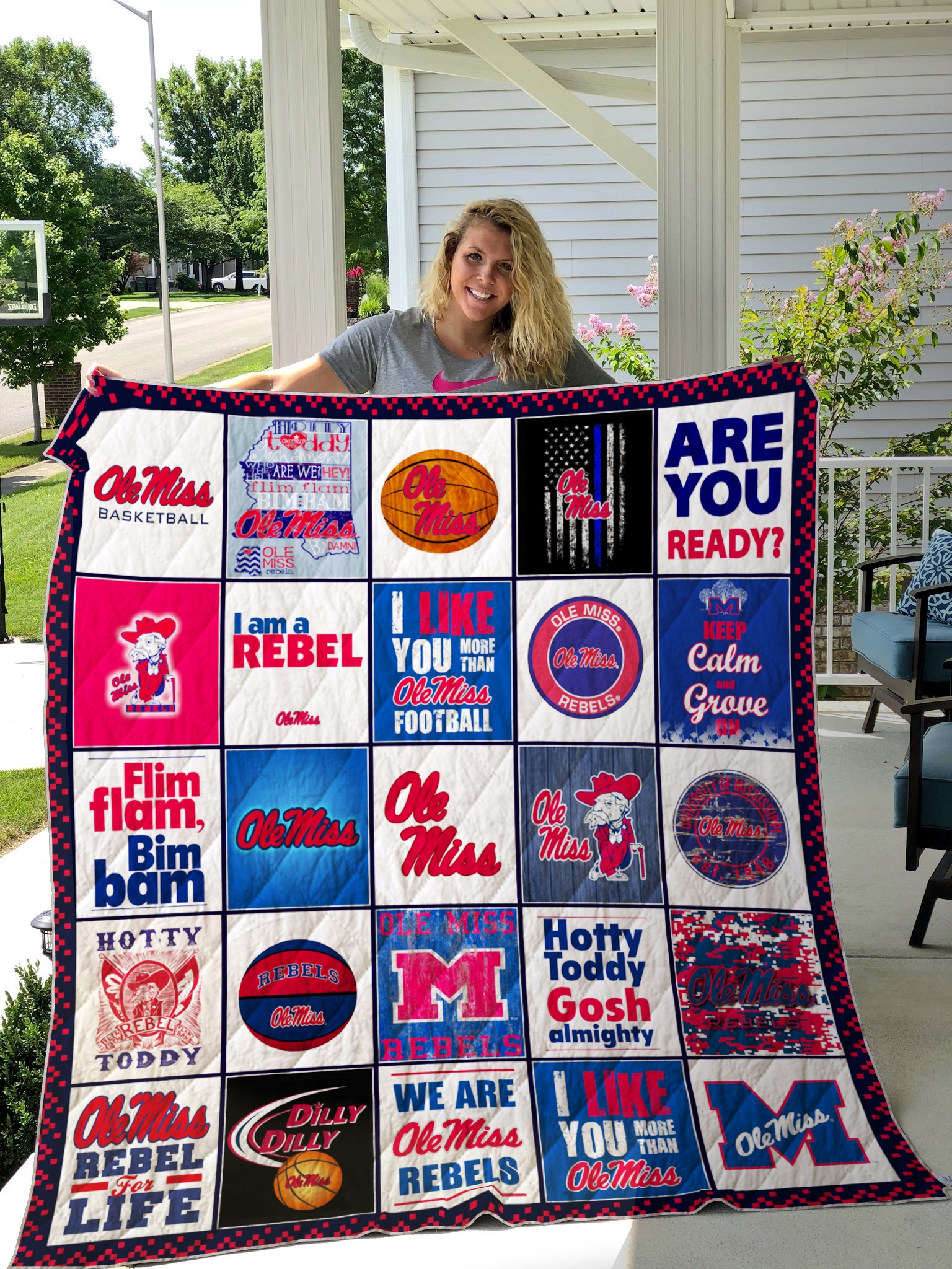 Ole Miss Rebels Quilt Blanket Fan Made - Famjoys Ole Miss Rebels Quilt Blanket Fan Made - Famjoys