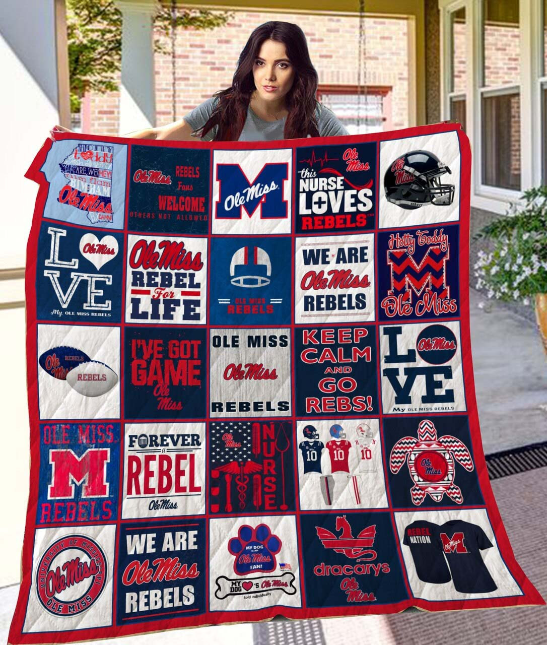Ole Miss Rebels Quilt - Famjoys Ole Miss Rebels Quilt - Famjoys