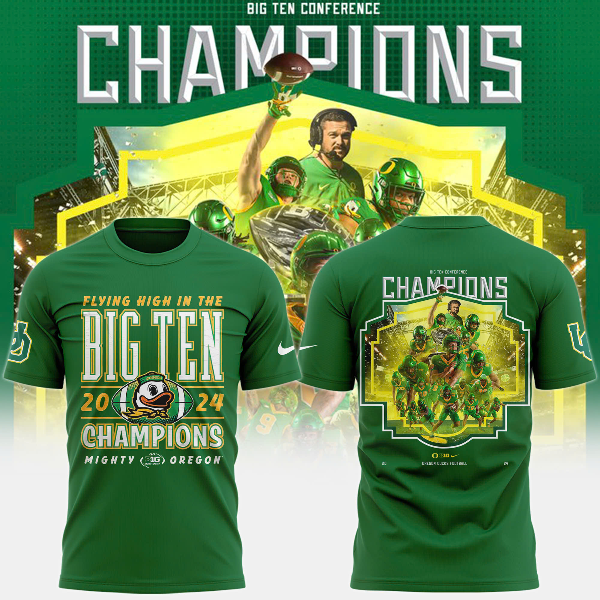 Oregon Ducks Big Ten Football Conference Champions Locker Room Special Premium Tee - Famjoys Oregon Ducks Big Ten Football Conference Champions Locker Room Special Premium Tee - Famjoys