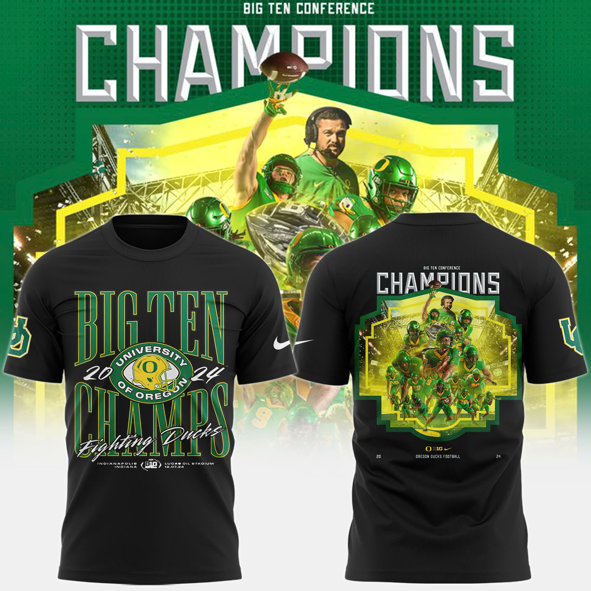 Oregon Ducks Big Ten Football Conference Champions Locker Room Special Premium Tee - Famjoys Oregon Ducks Big Ten Football Conference Champions Locker Room Special Premium Tee - Famjoys
