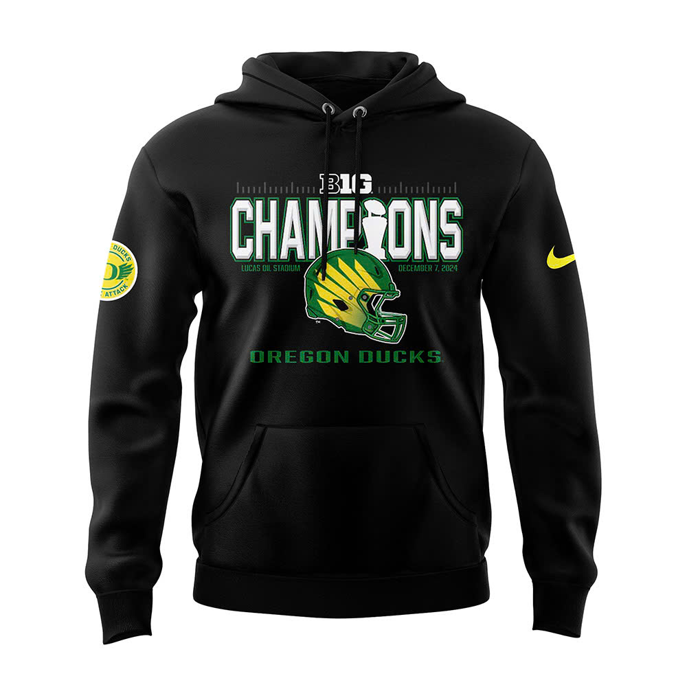 Oregon Ducks Big Ten Football Conference Champions Pullover Hoodie - Famjoys Oregon Ducks Big Ten Football Conference Champions Pullover Hoodie - Famjoys
