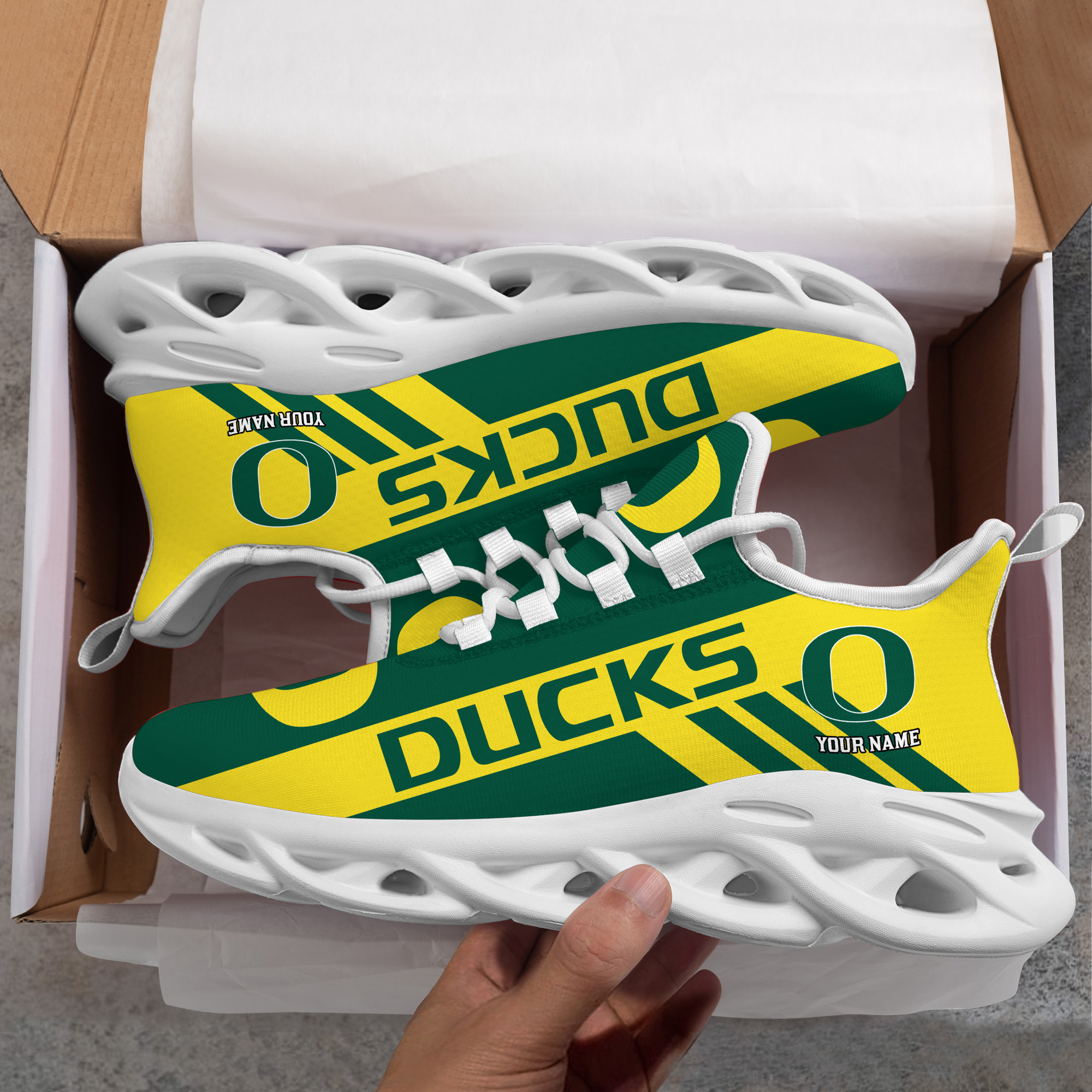 Oregon Ducks Custom Name PERSONALIZED MAX SOUL SHOES DS004 - Famjoys Oregon Ducks Custom Name PERSONALIZED MAX SOUL SHOES DS004 - Famjoys