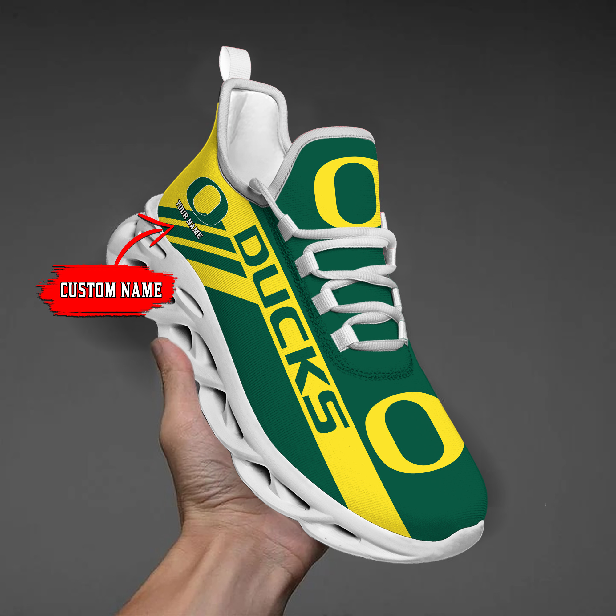 Oregon Ducks Custom Name PERSONALIZED MAX SOUL SHOES DS004 - Famjoys Oregon Ducks Custom Name PERSONALIZED MAX SOUL SHOES DS004 - Famjoys